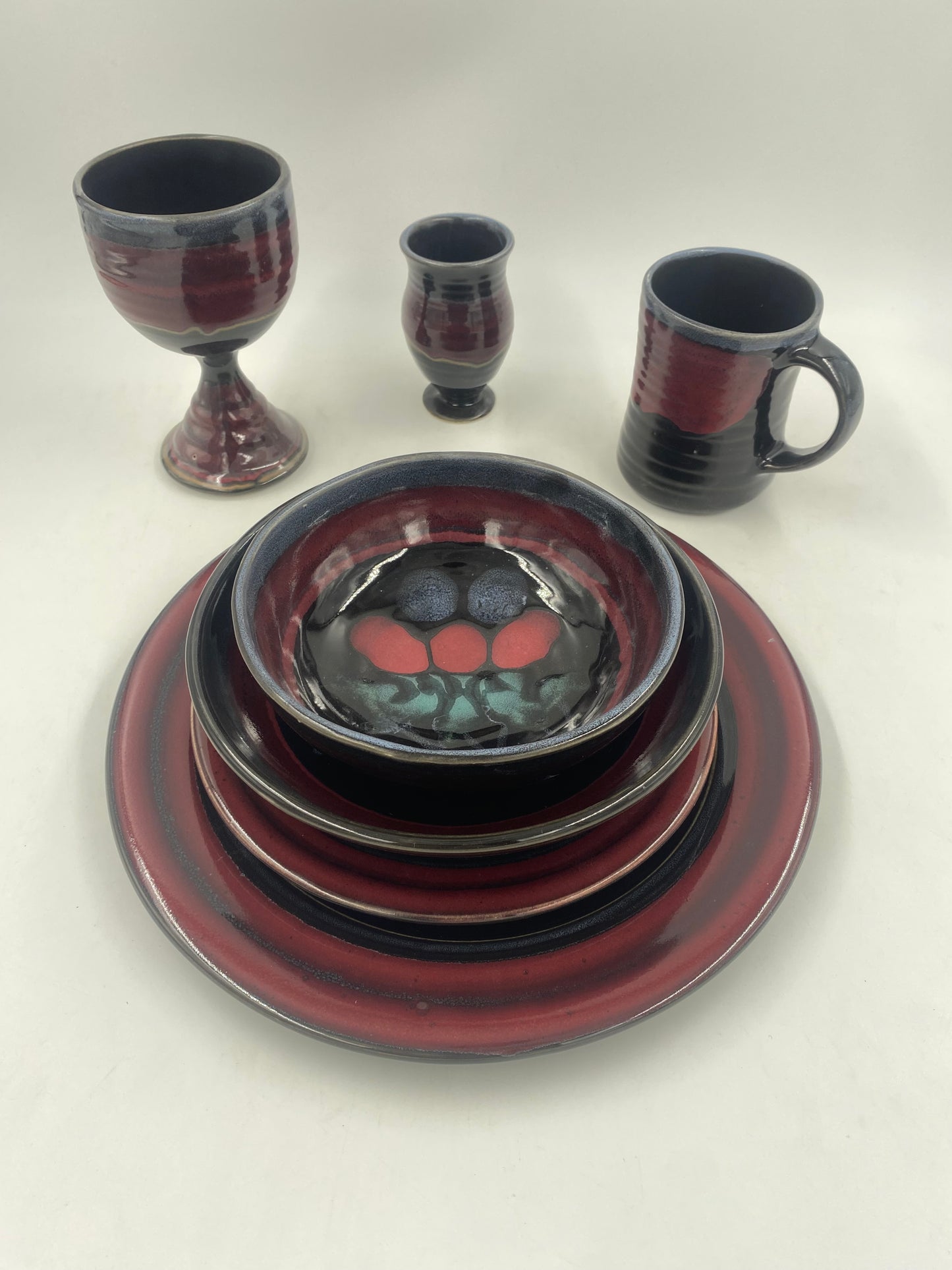 Midnight Tulip Salad Plate - Lasser Ceramics
