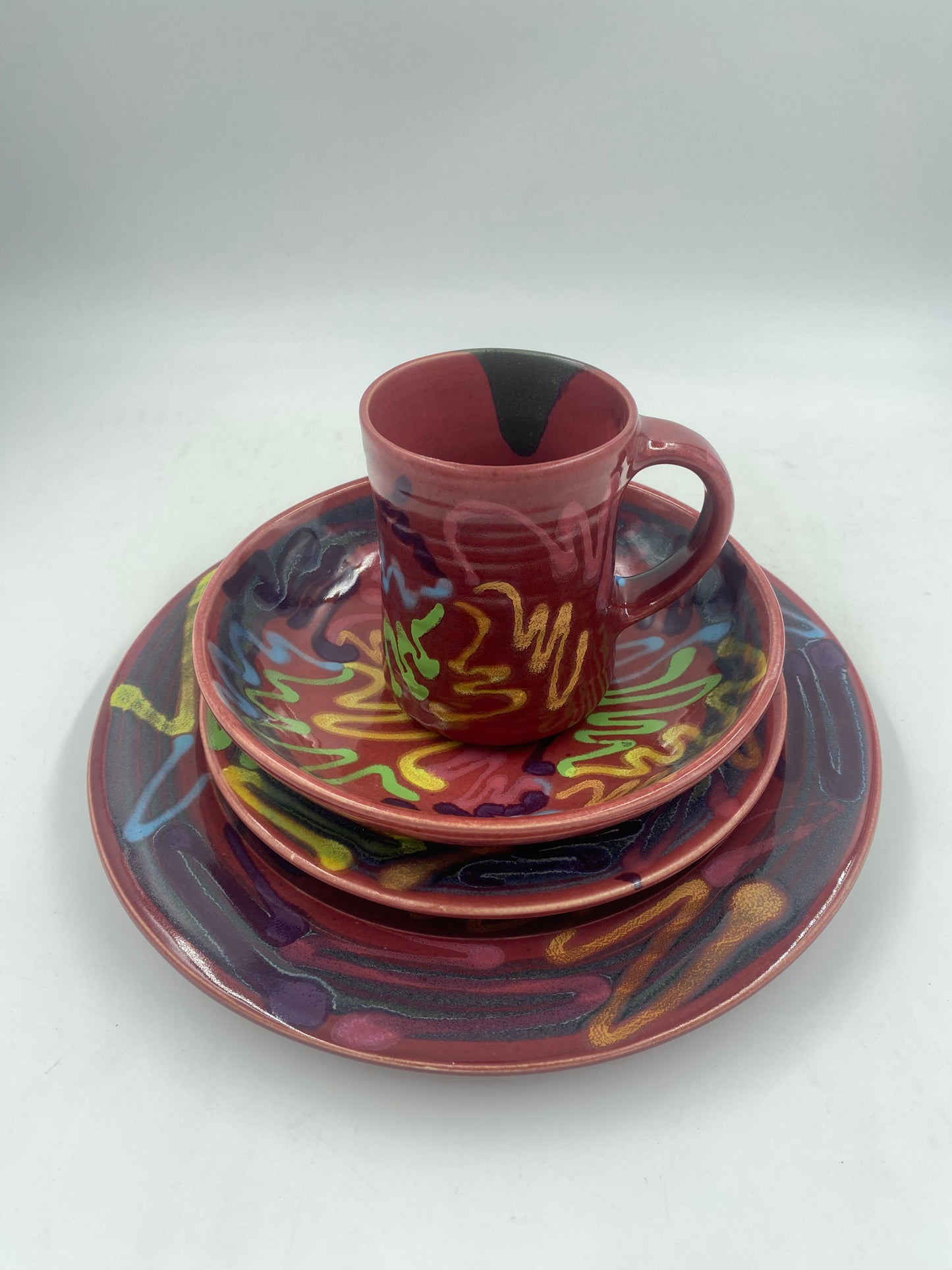 Red Craze Dinner Plate - Lasser Ceramics
