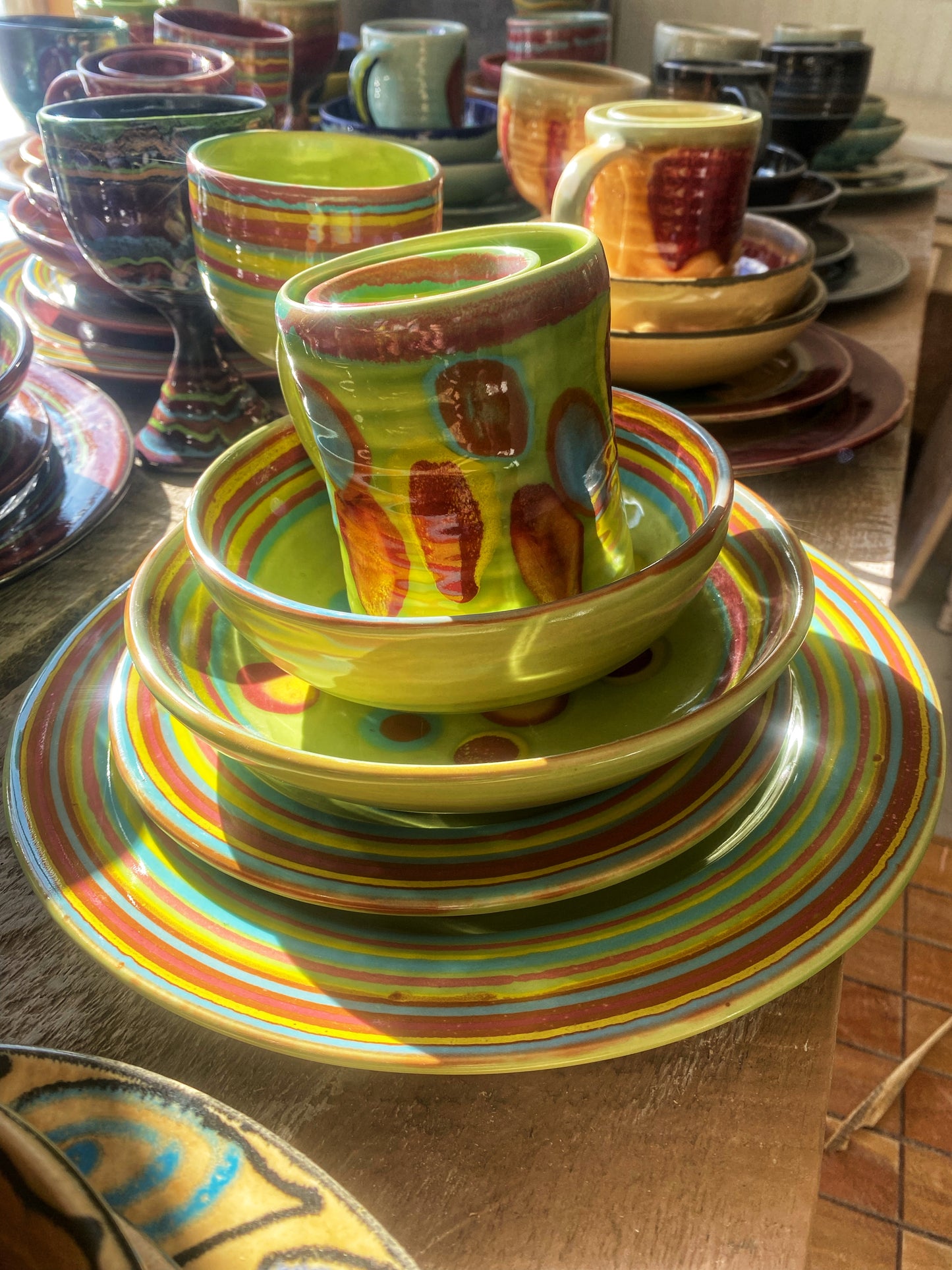 Planet Green Salad Plate - Lasser Ceramics