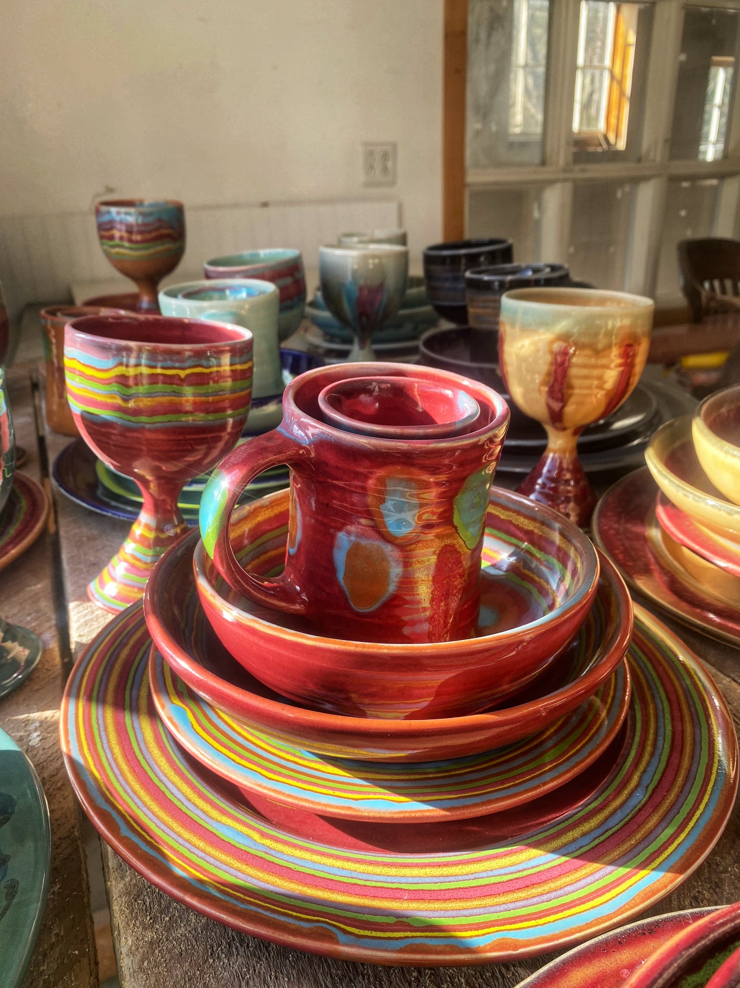 Asteroid Red Salad Plate - Lasser Ceramics