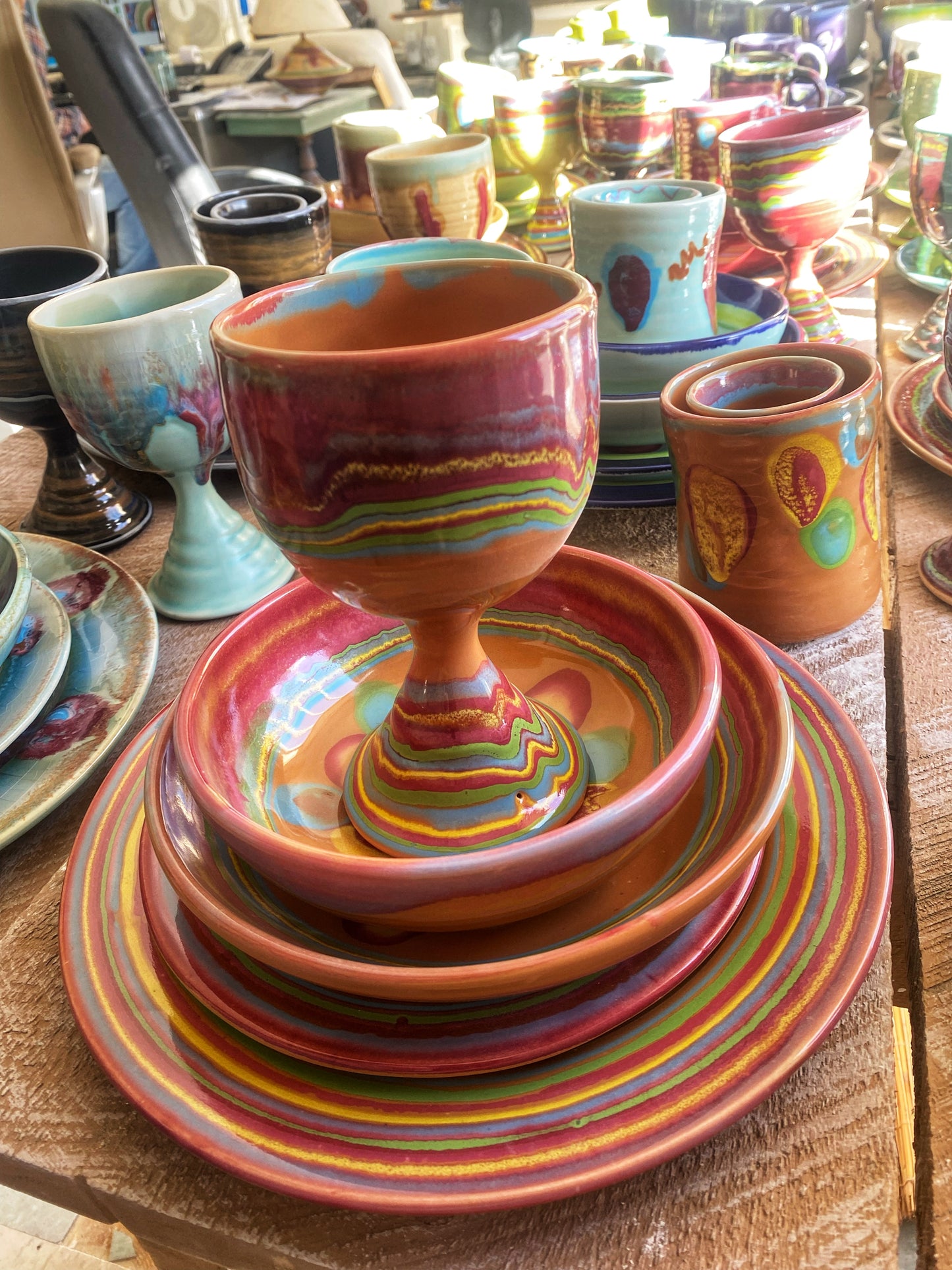 Saturn Orange Dinner Plate - Lasser Ceramics