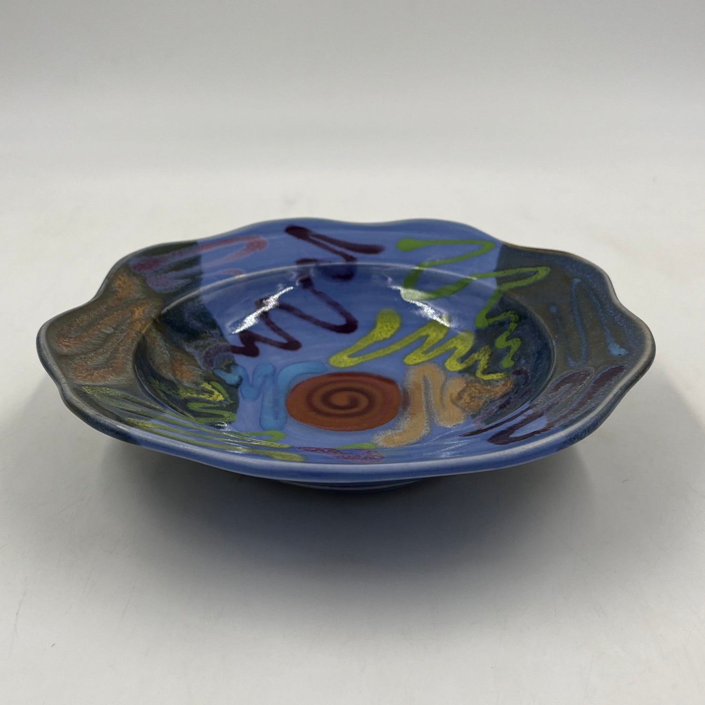 Blue Craze Carved Rim Bowl