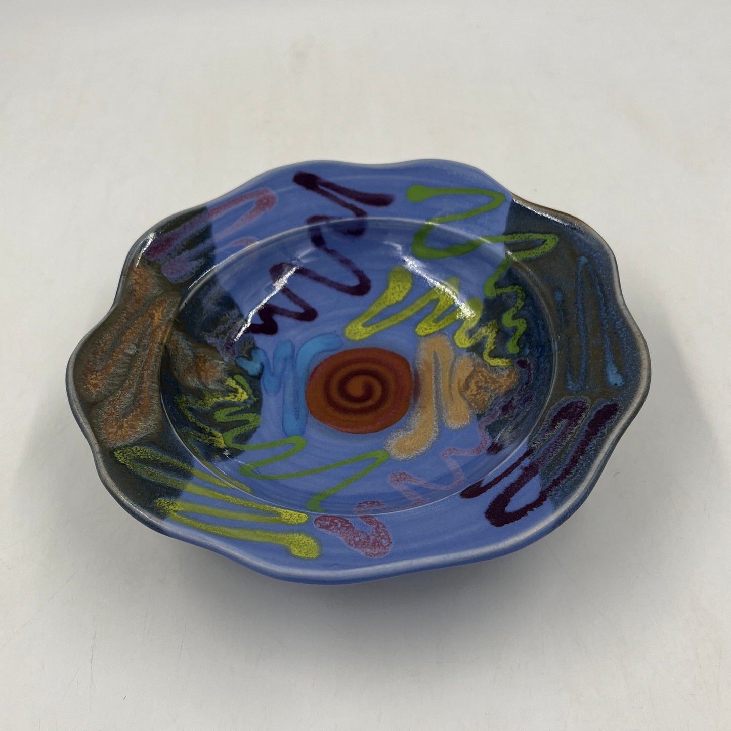 Blue Craze Carved Rim Bowl