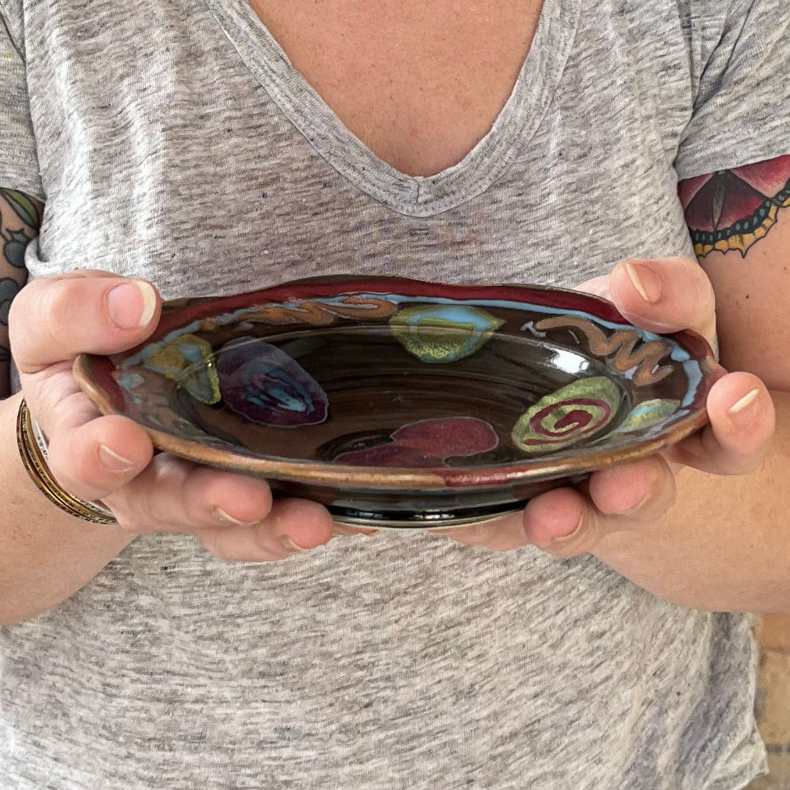 Black Out Carved Rim Bowl - Lasser Ceramics