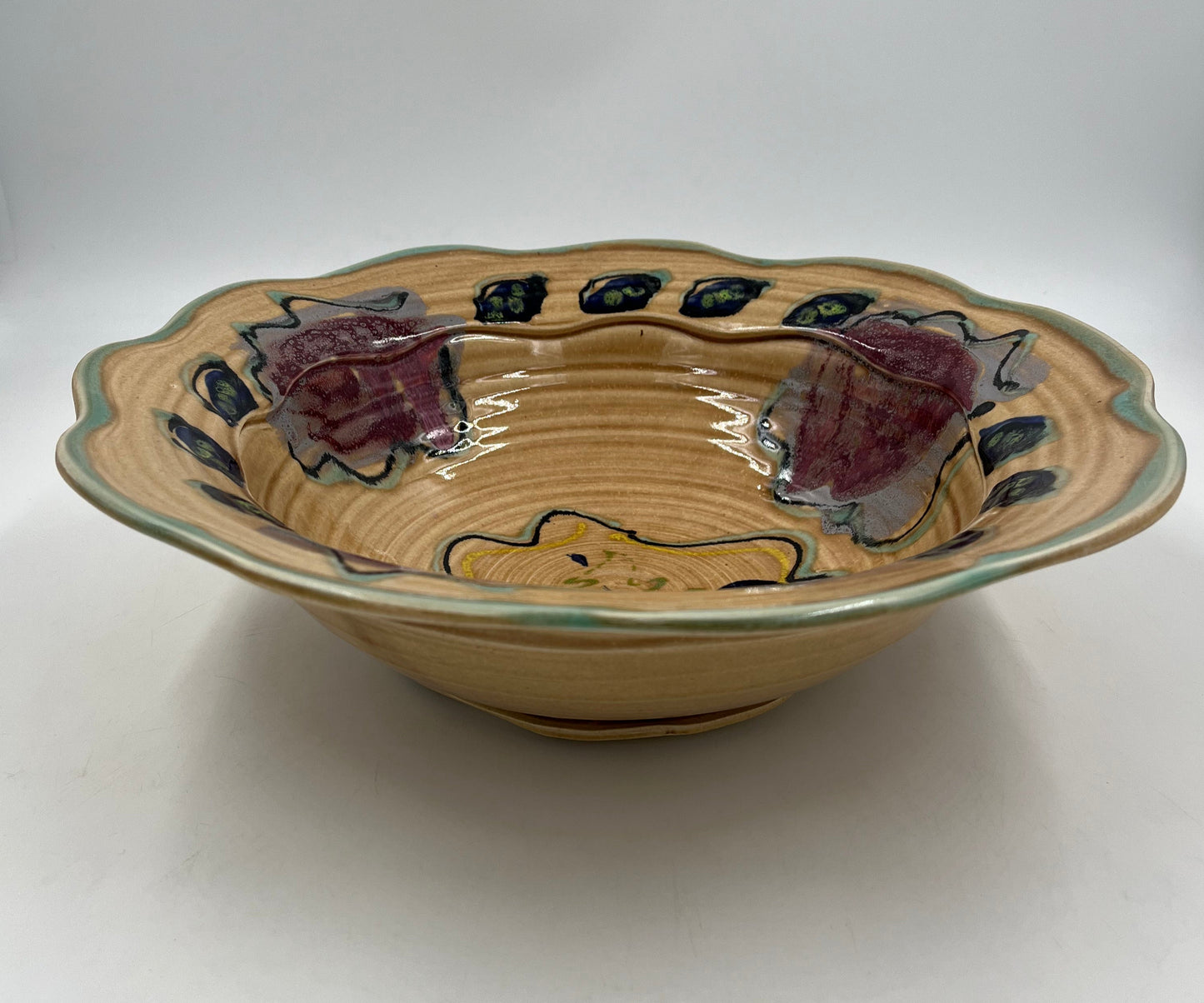 Vermont Rose Carved Rim Bowl