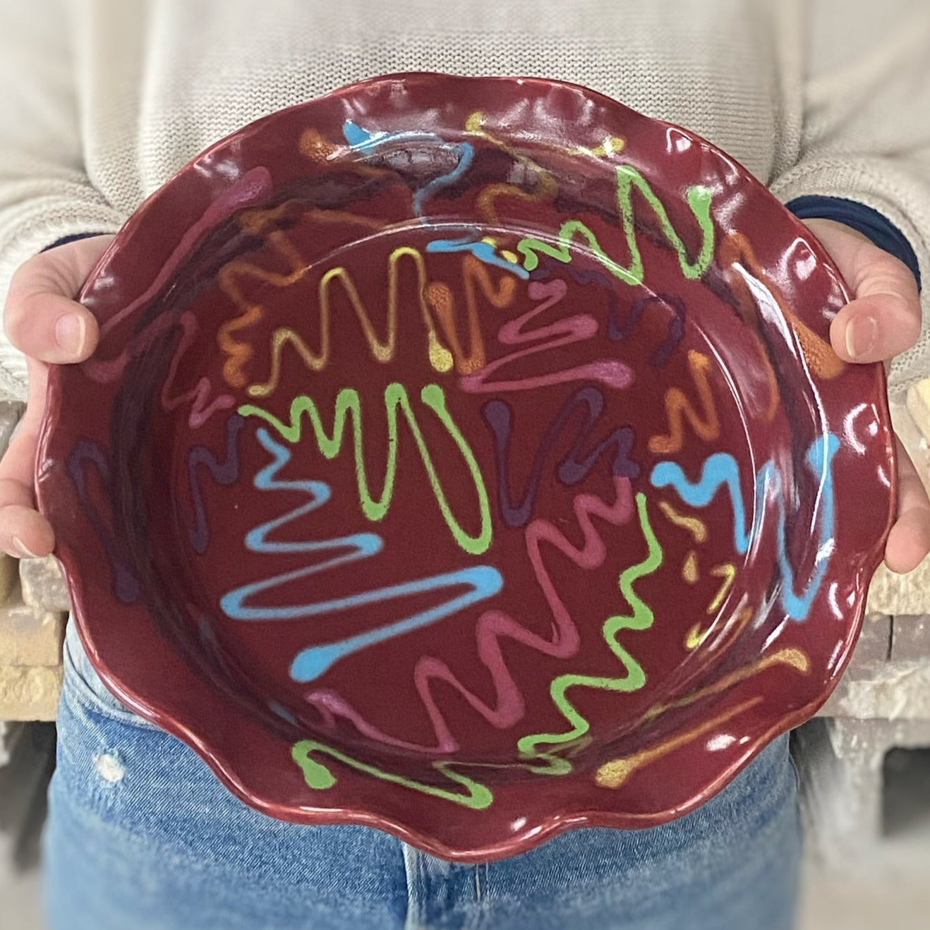 Red Craze Pie Plate