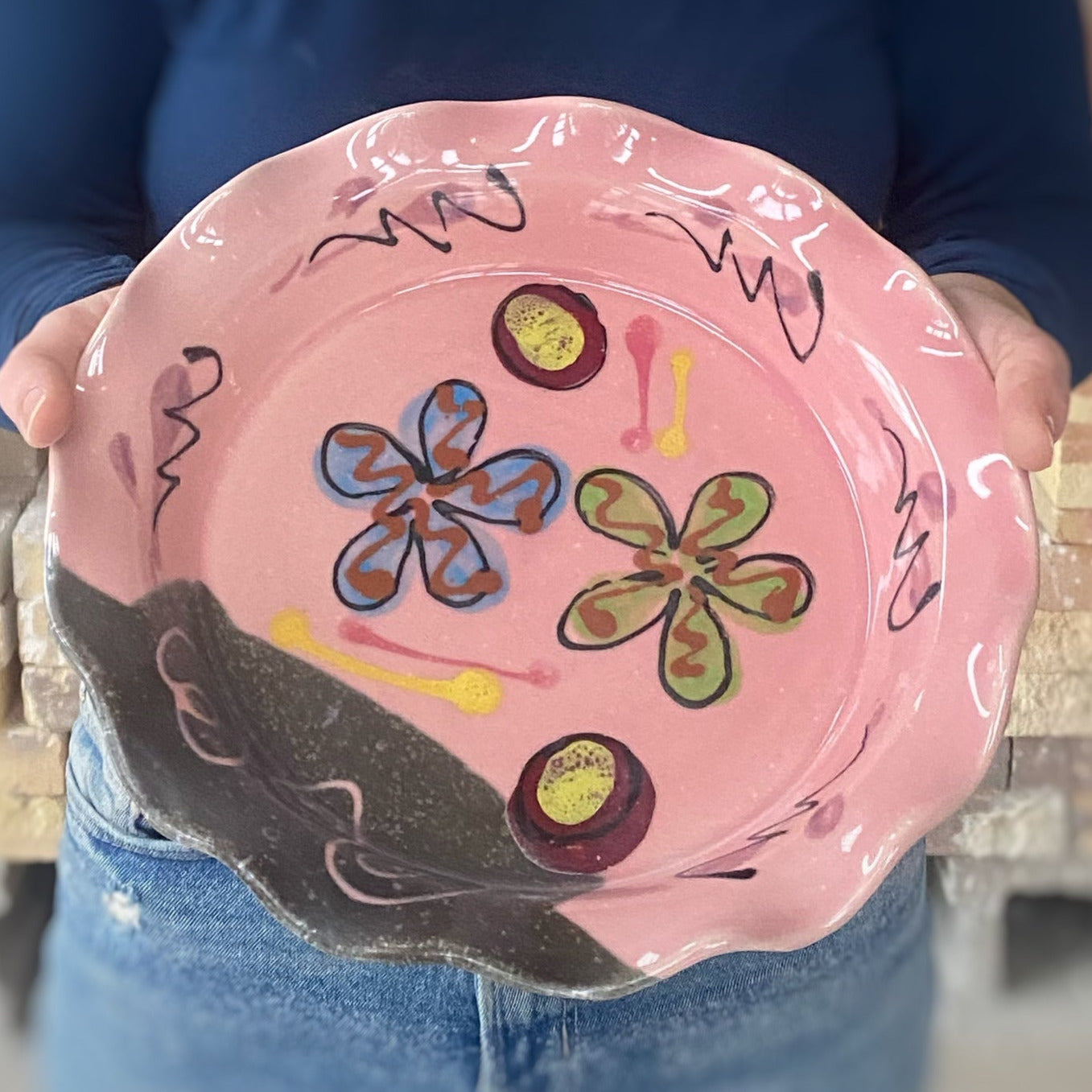 Pink Poppy Pie Plate