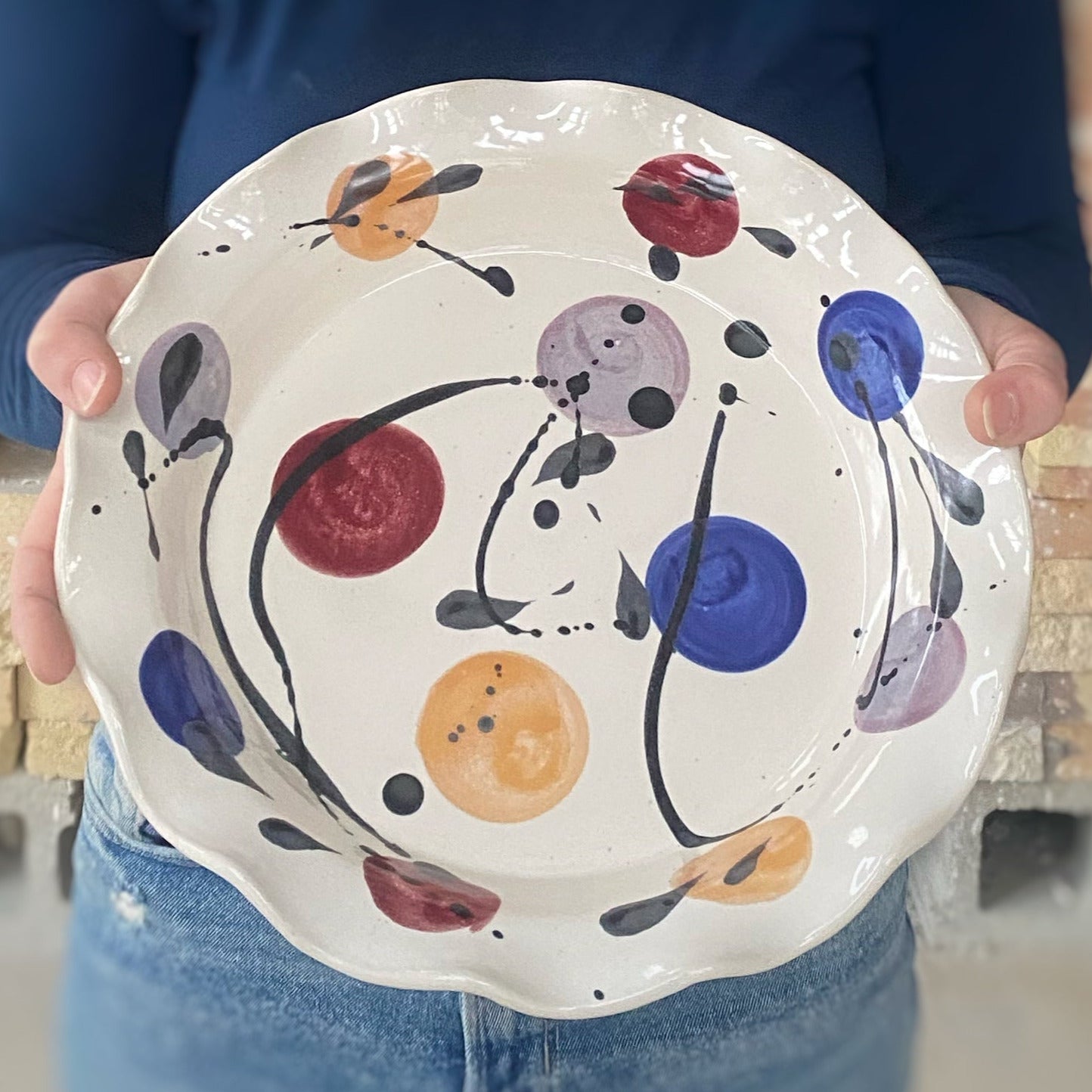 Clear White Pie Plate - Lasser Ceramics