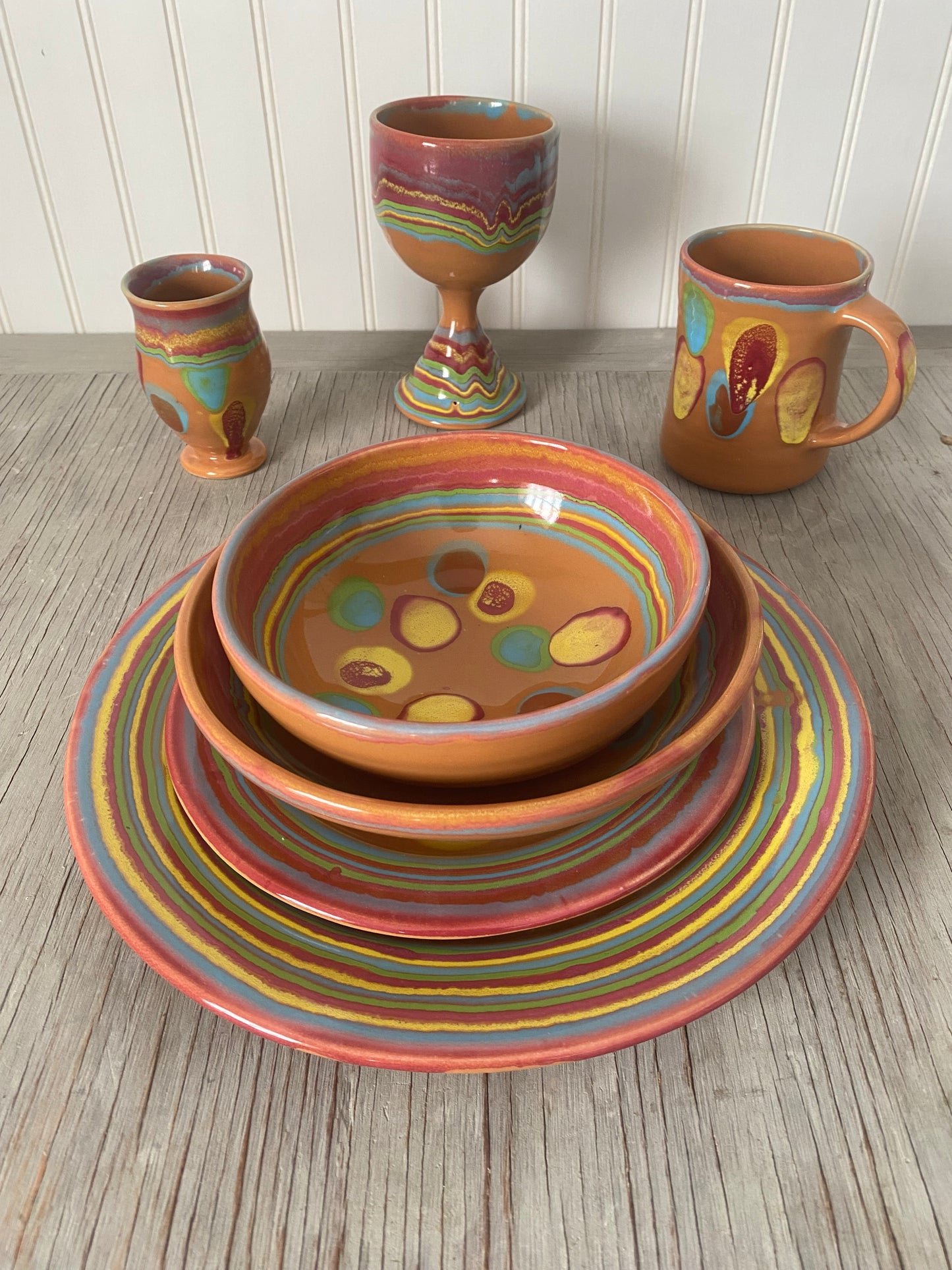 Saturn Orange Salad Plate - Lasser Ceramics
