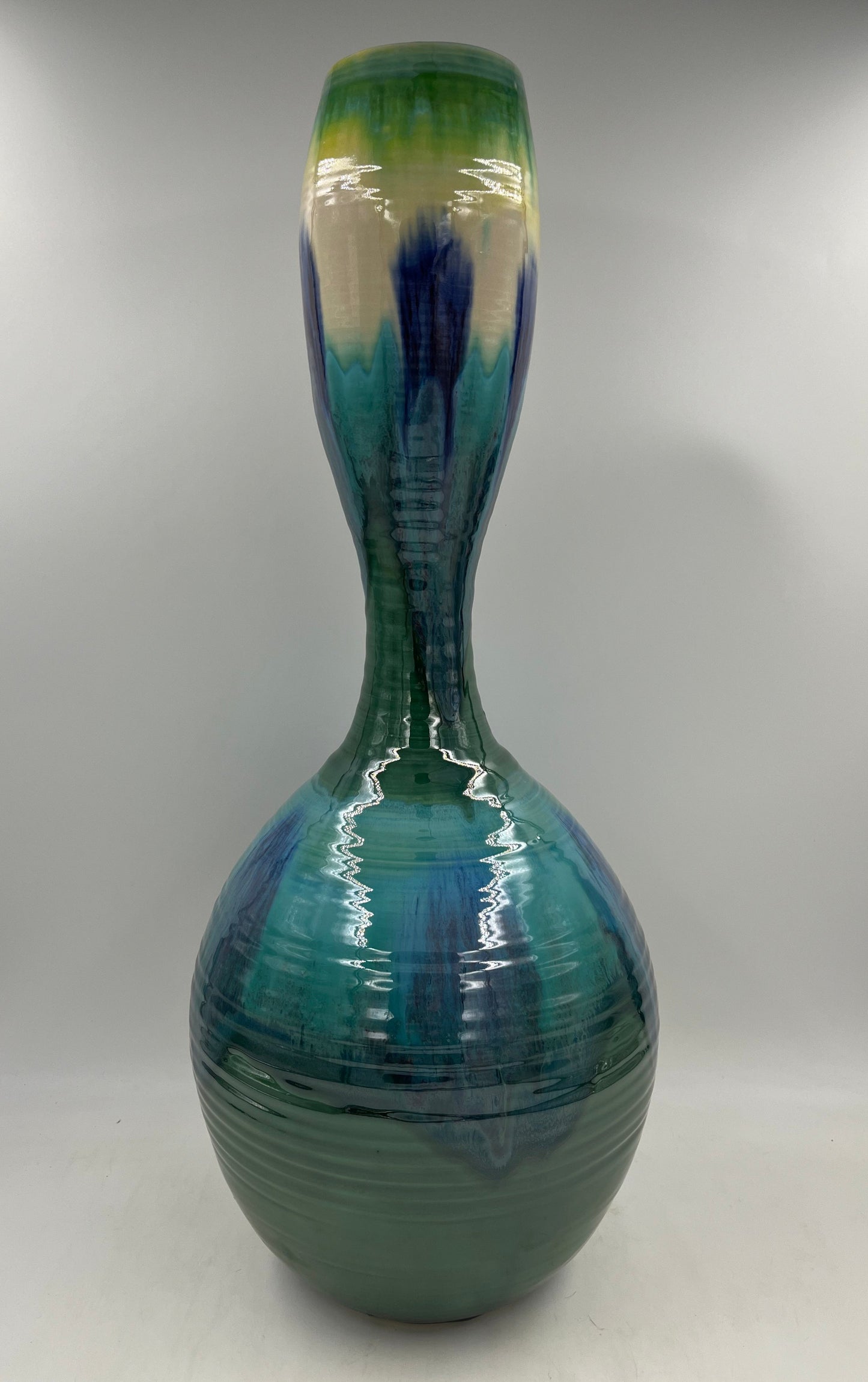 Teal Gourd Vase