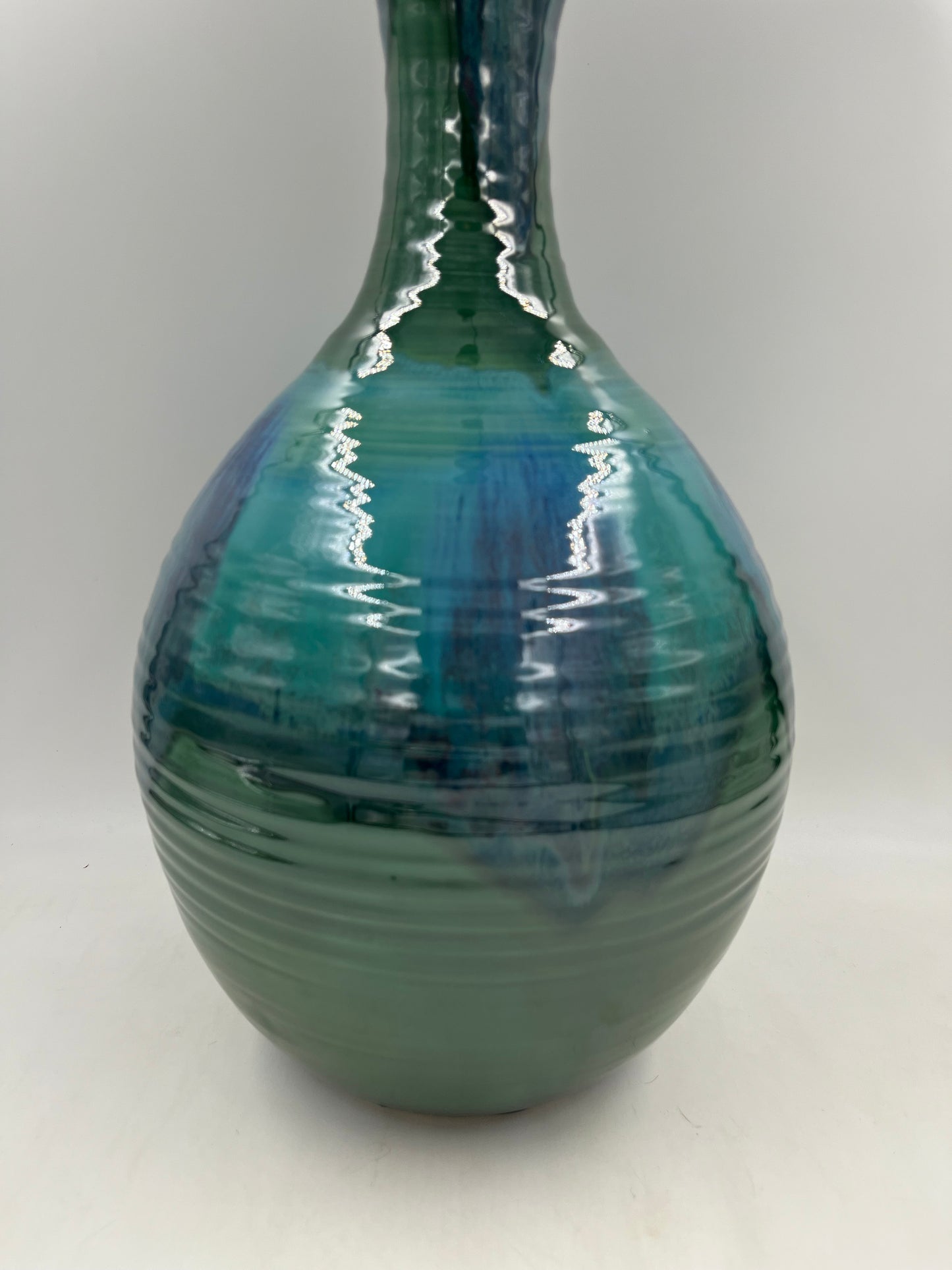Teal Gourd Vase