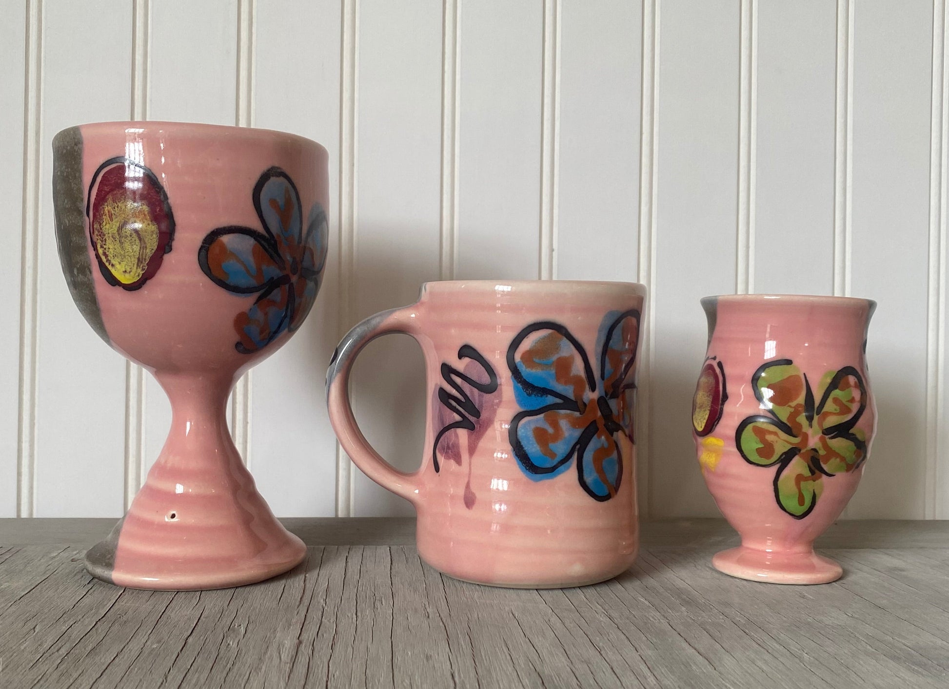 Pink Poppy Goblet - Lasser Ceramics
