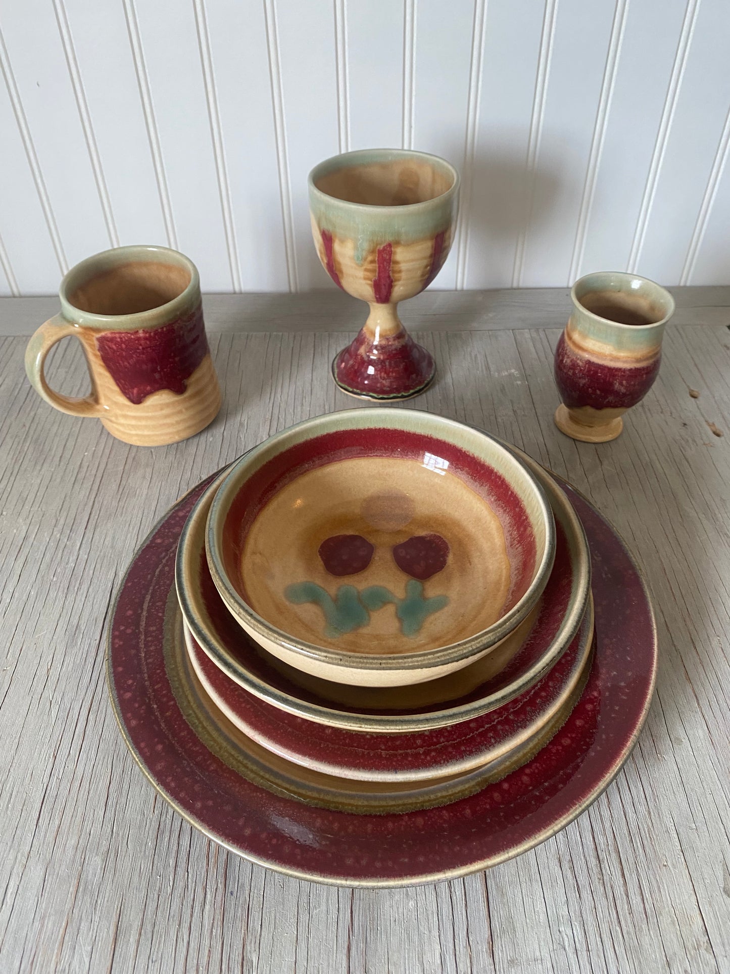 Red Tulip Baby Bowl - Lasser Ceramics