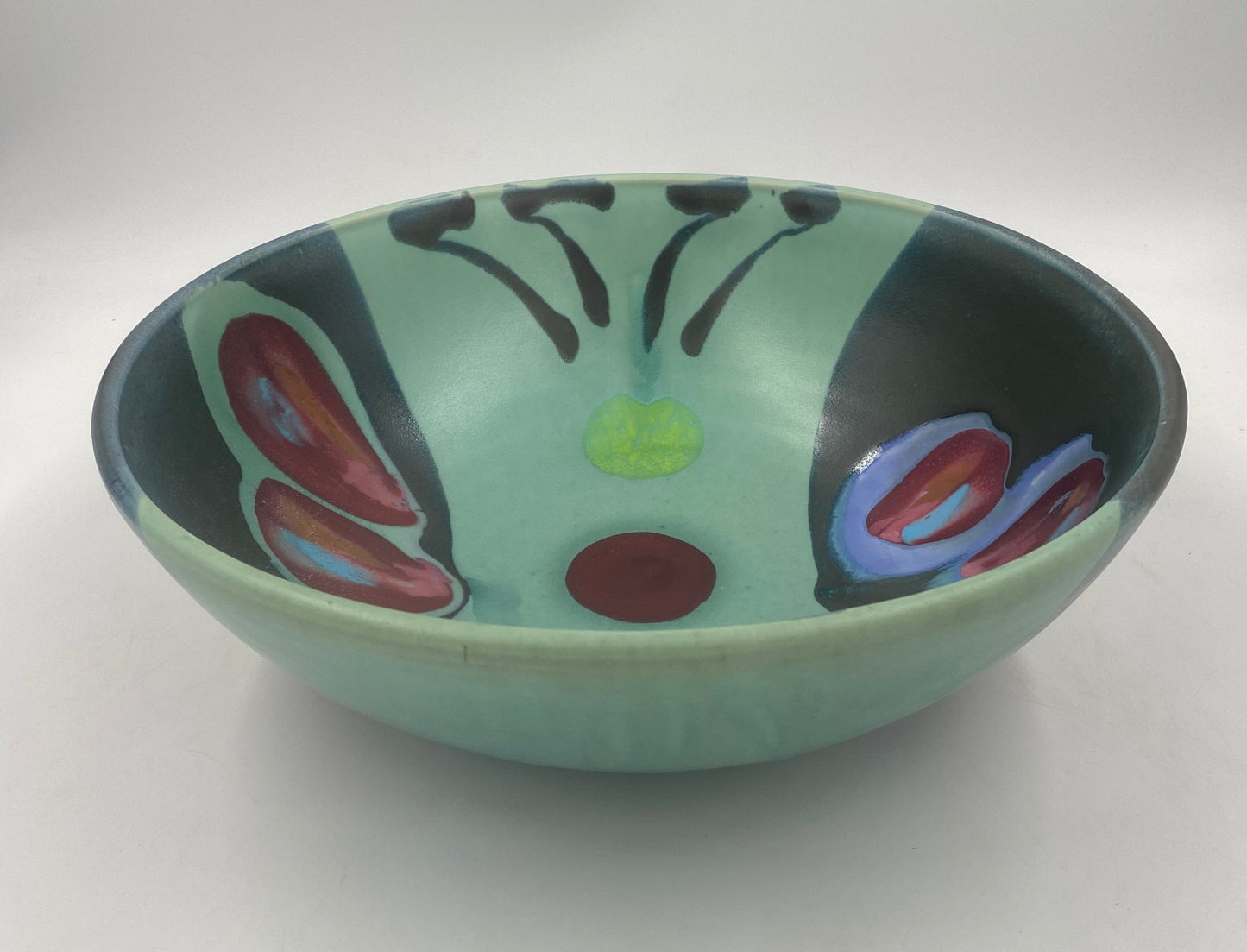 Green Black Serving Bowl