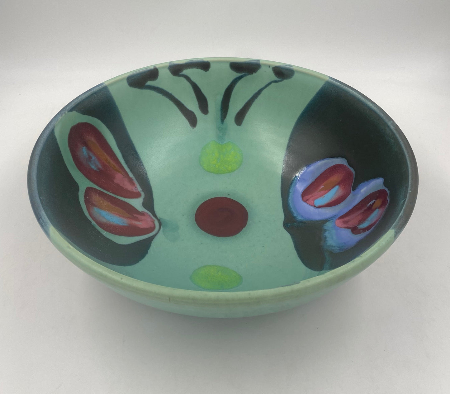 Green Black Serving Bowl