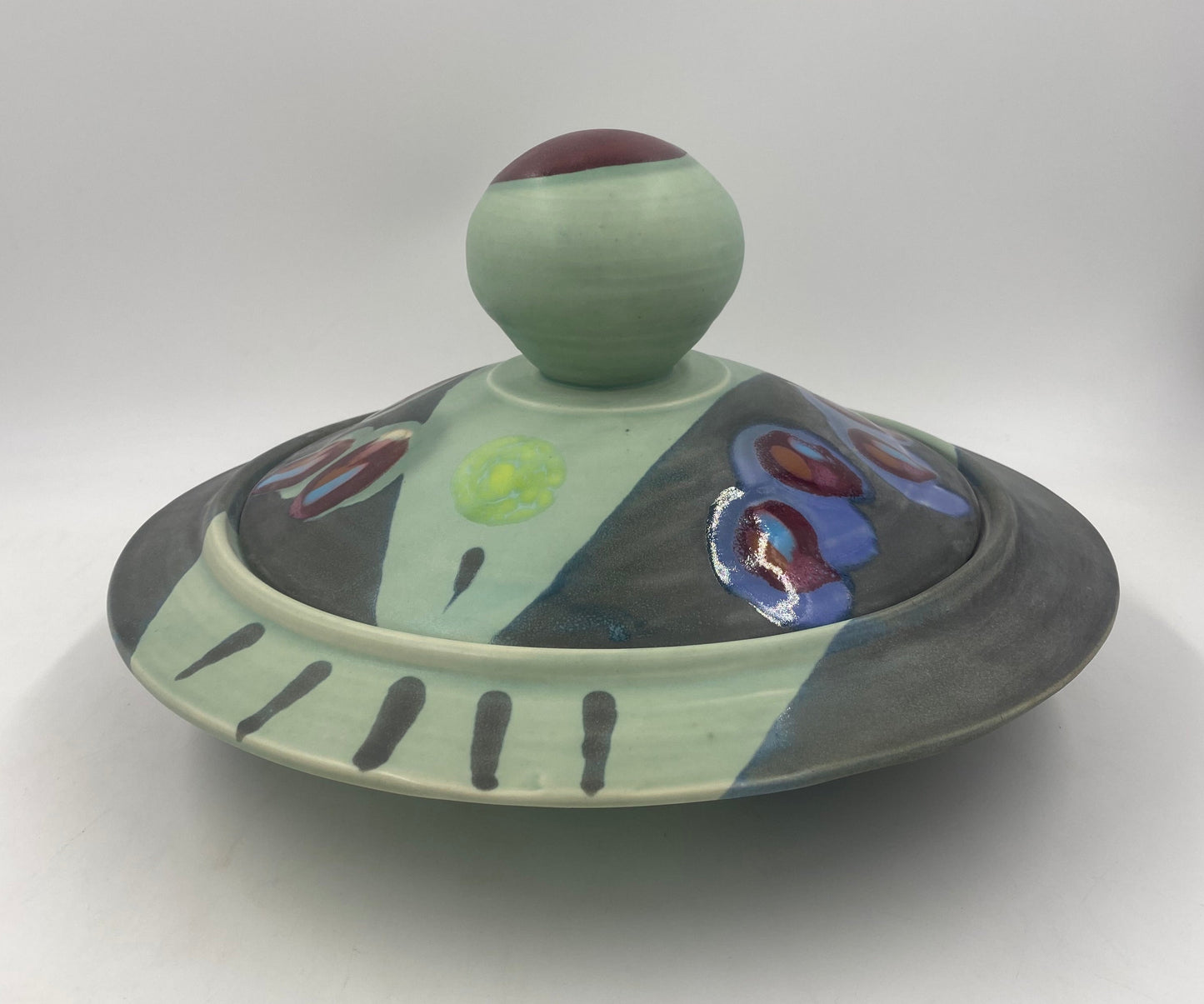 Green Black Casserole Dish - Lasser Ceramics