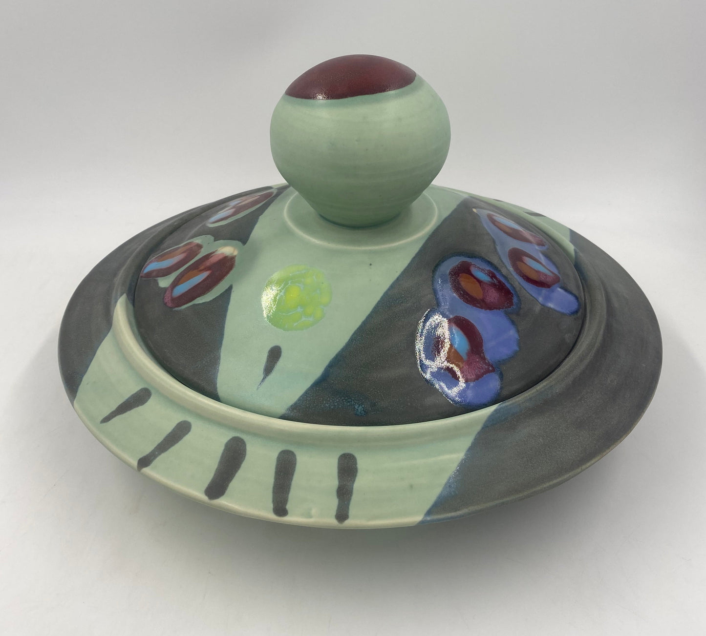 Green Black Casserole Dish - Lasser Ceramics