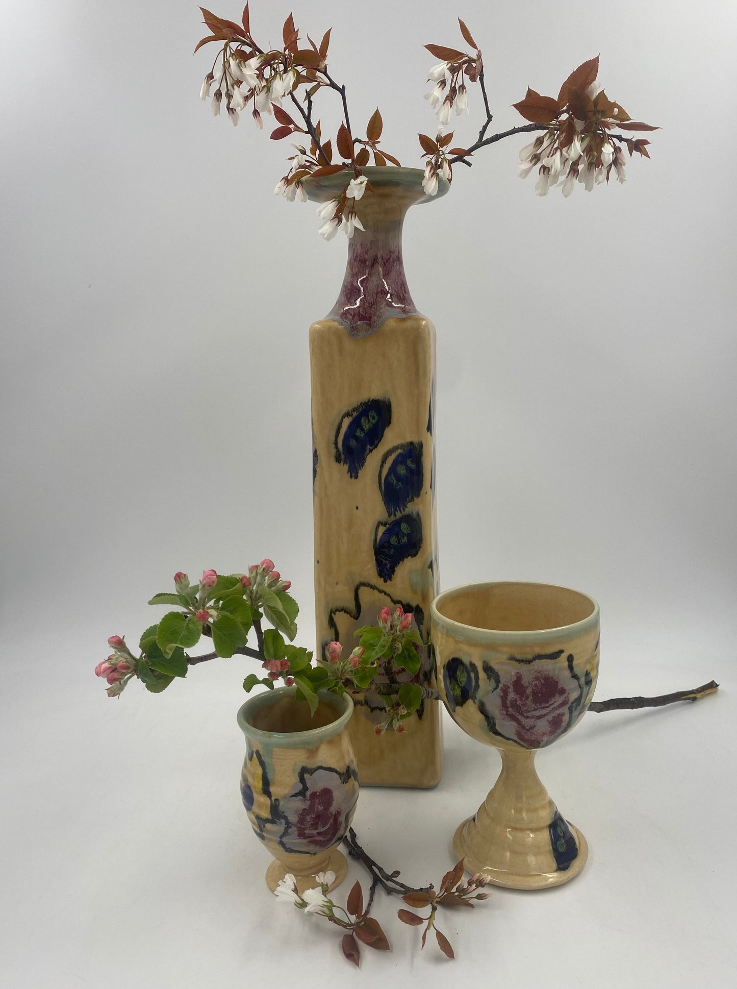 Vermont Rose Goblet - Lasser Ceramics