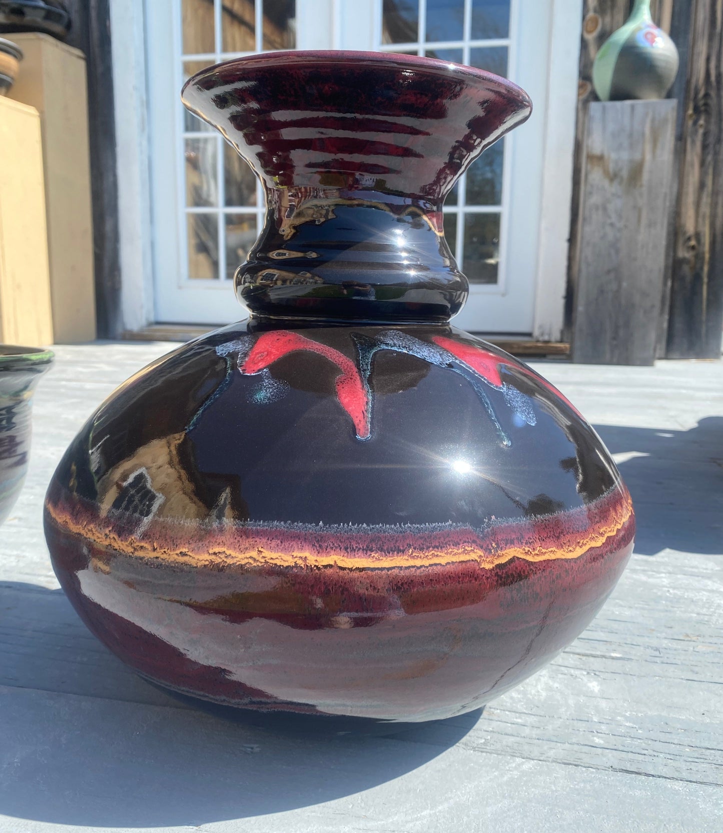 Midnight Tulip Spittoon - Lasser Ceramics