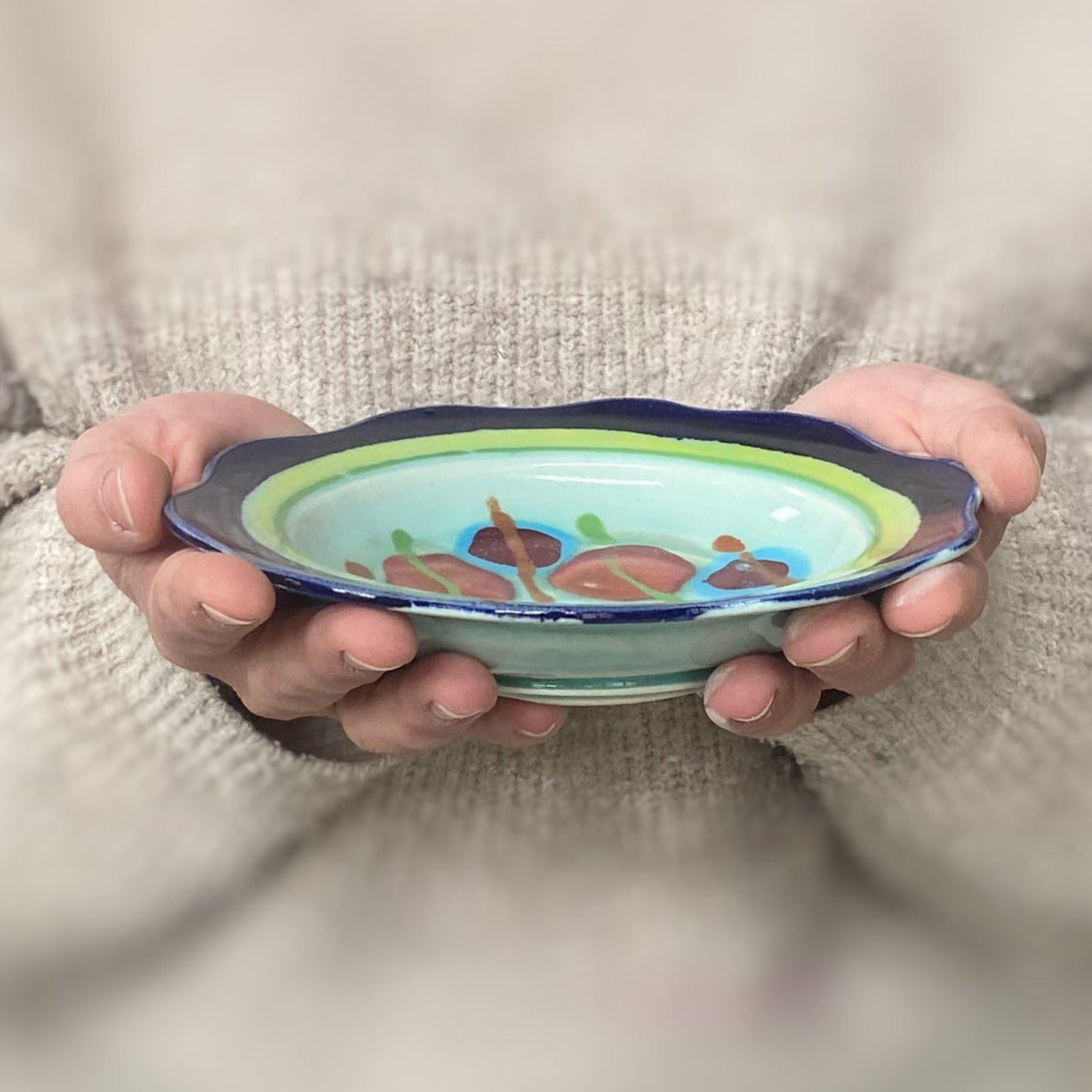 Jaded Carved Rim Bowl - Lasser Ceramics