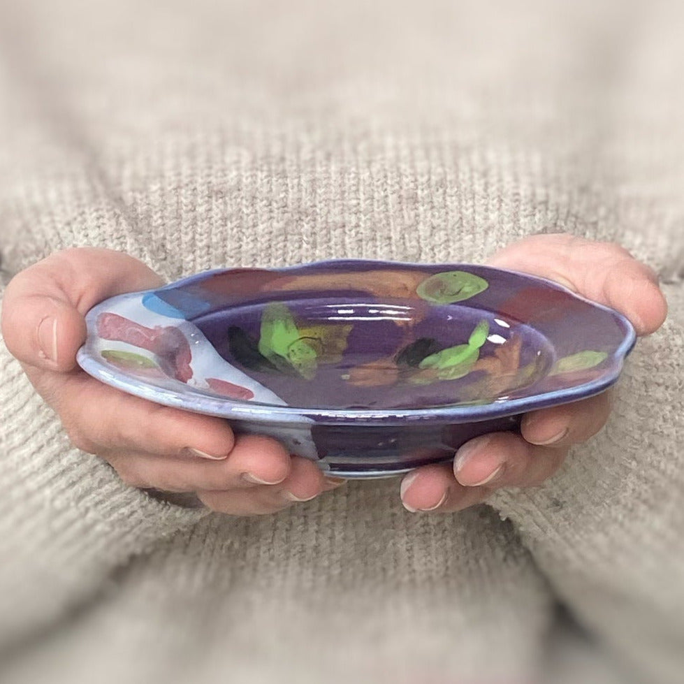 Fifty-Fifty Carved Rim Bowl - Lasser Ceramics