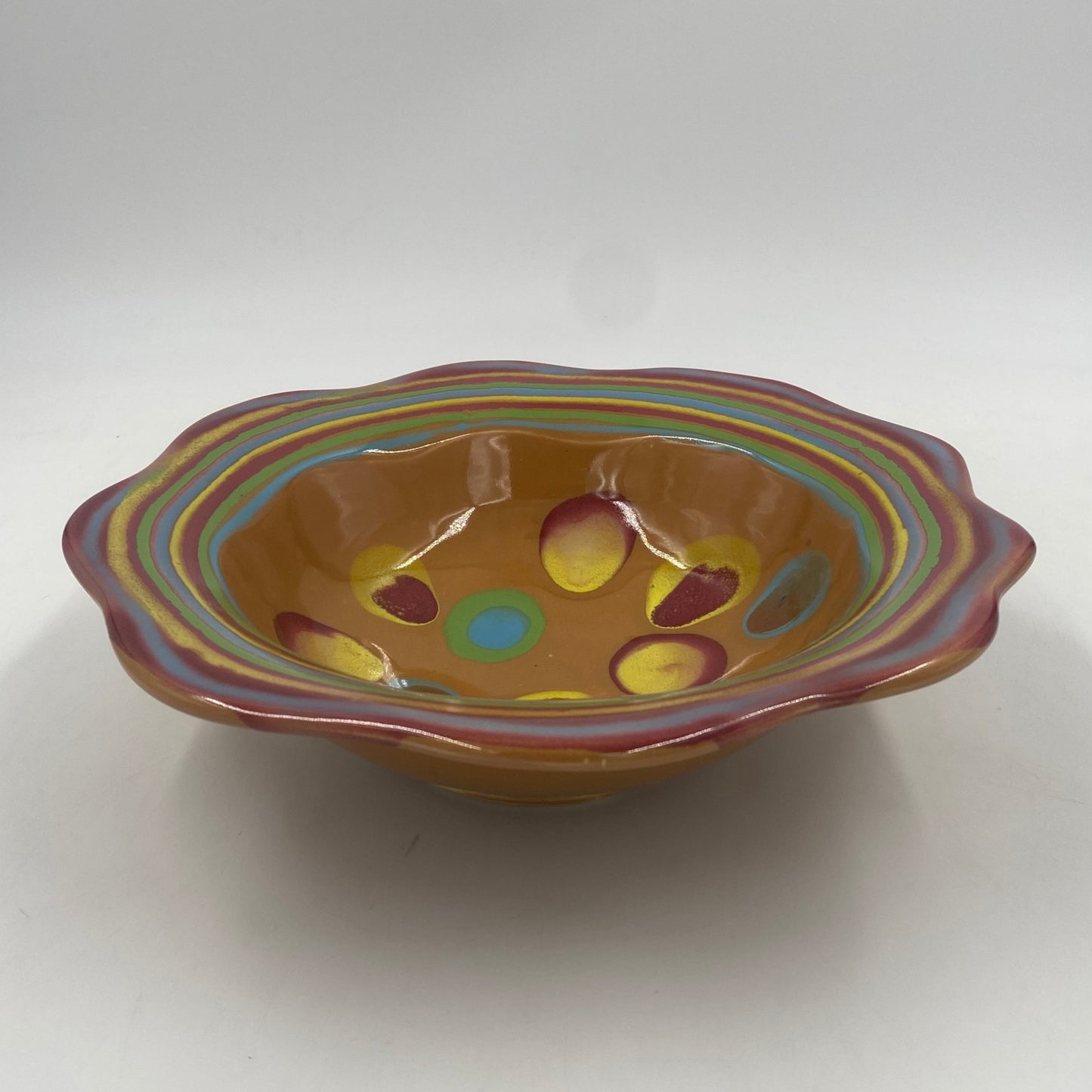 Saturn Orange Carved Rim Bowl