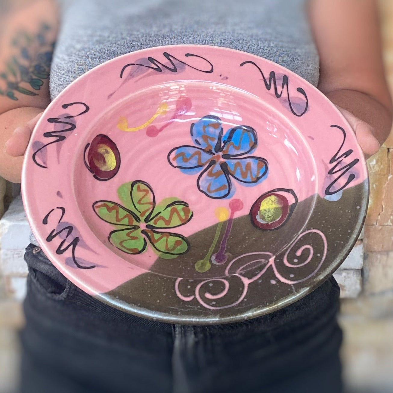 Pink Poppy Pasta Bowl