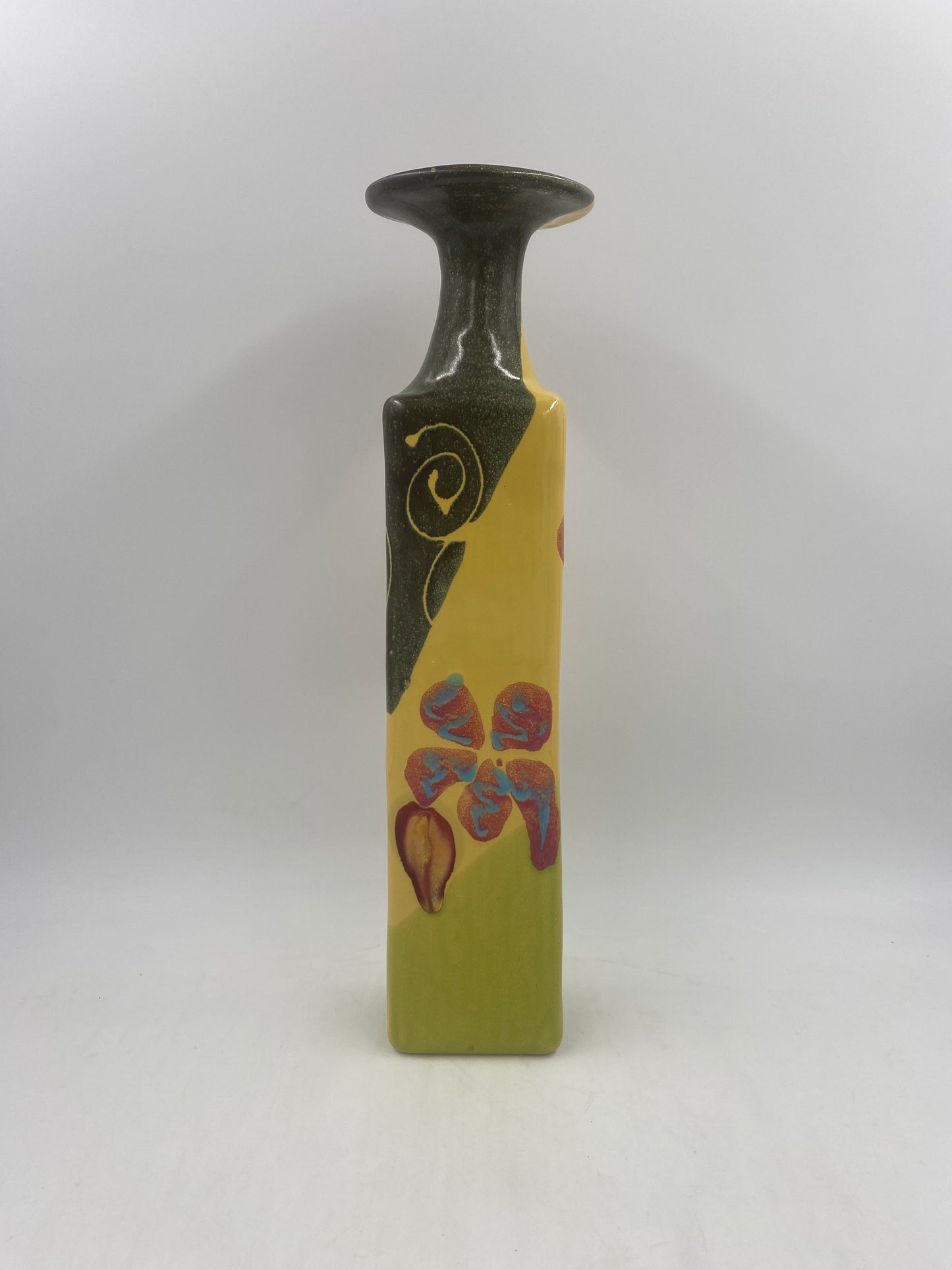 Marigold Poppy Square Bottle - Lasser Ceramics