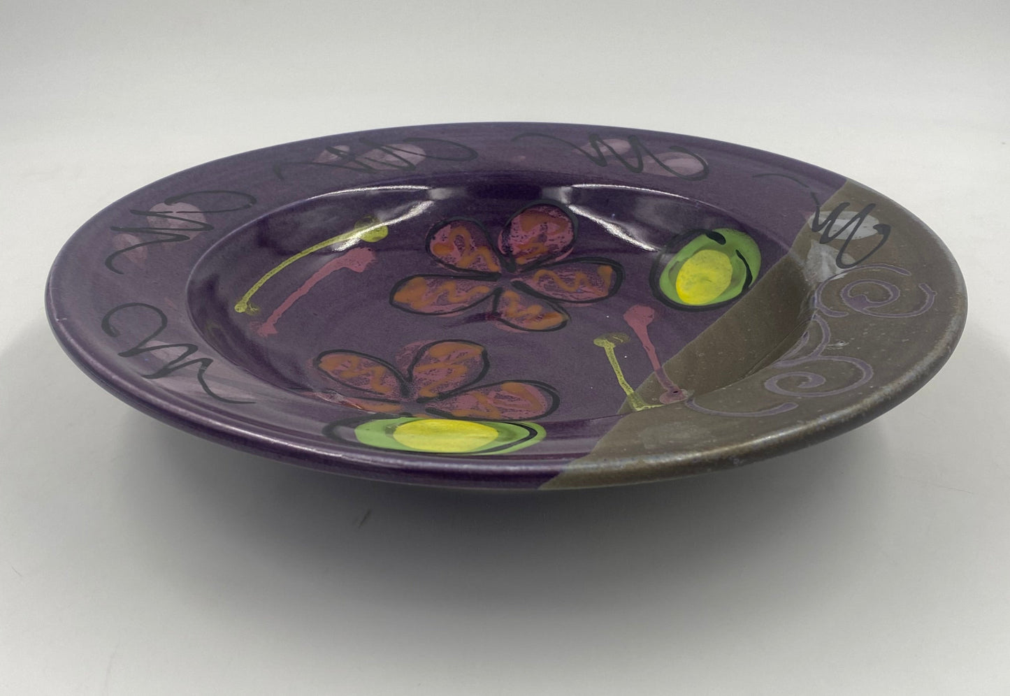 Purple Poppy Pasta Bowl - Lasser Ceramics
