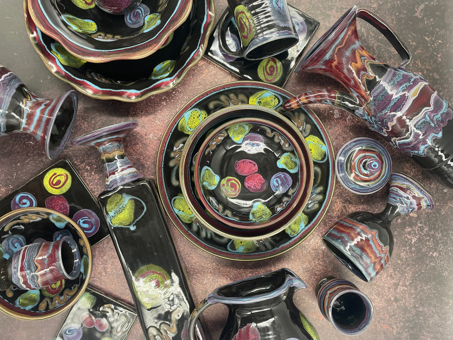 Black Out Place Setting - Lasser Ceramics