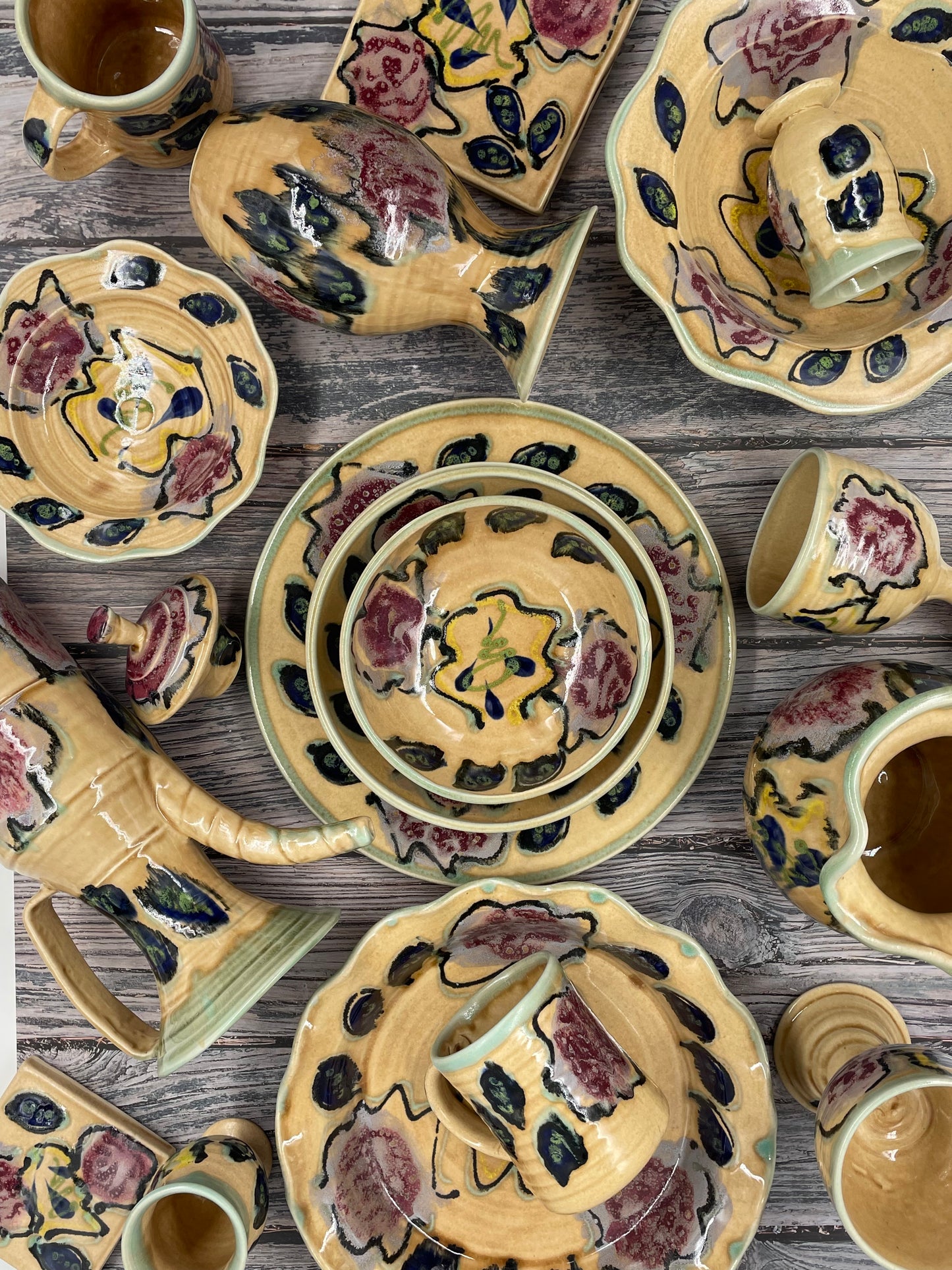 Vermont Rose Place Setting - Lasser Ceramics