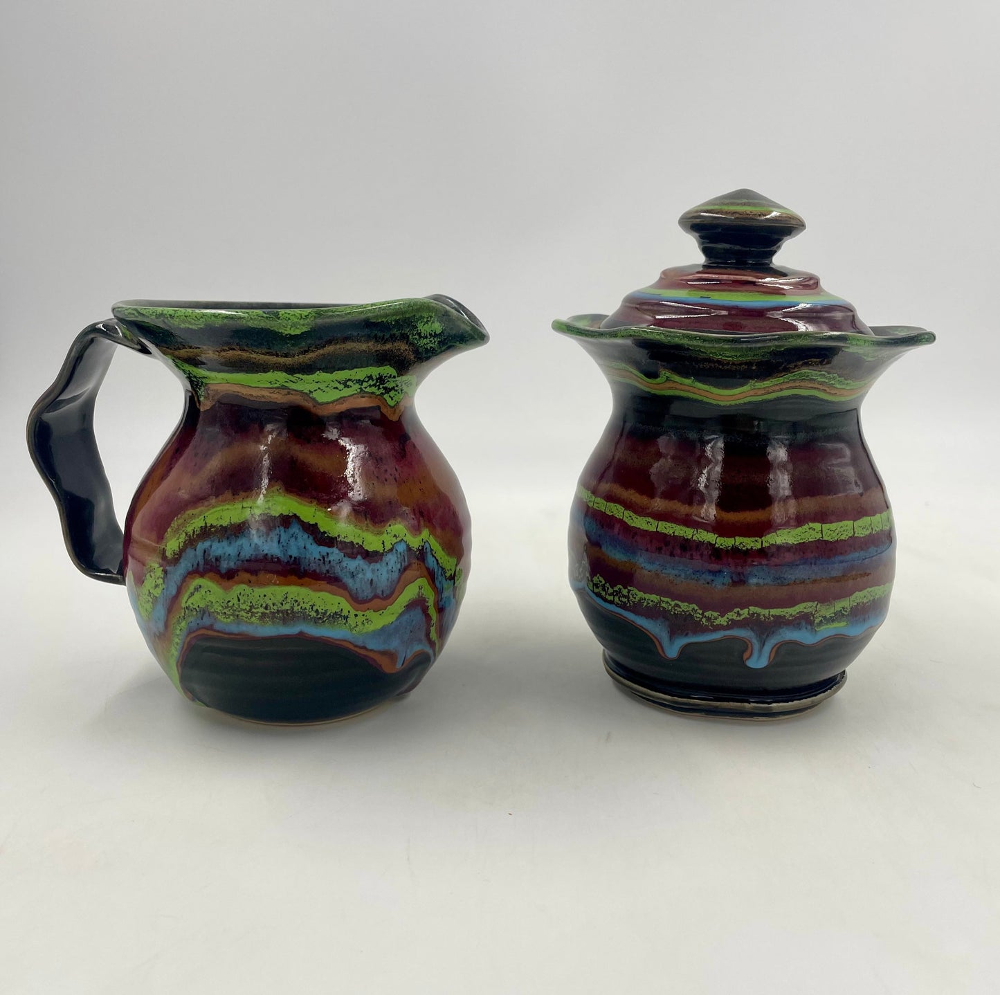 Spanish Night Scalloped Rim Jar - Lasser Ceramics