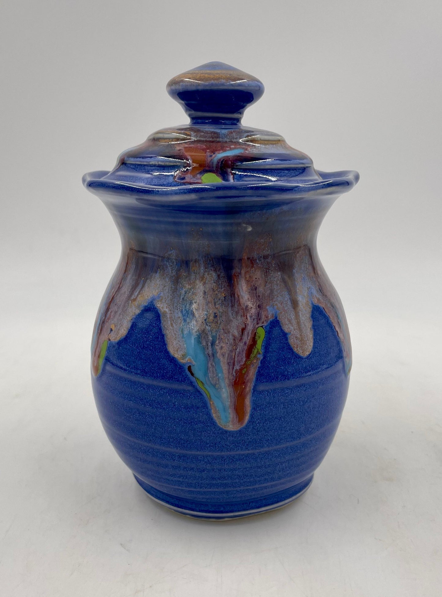 Blue Moon Scalloped Rim Jar