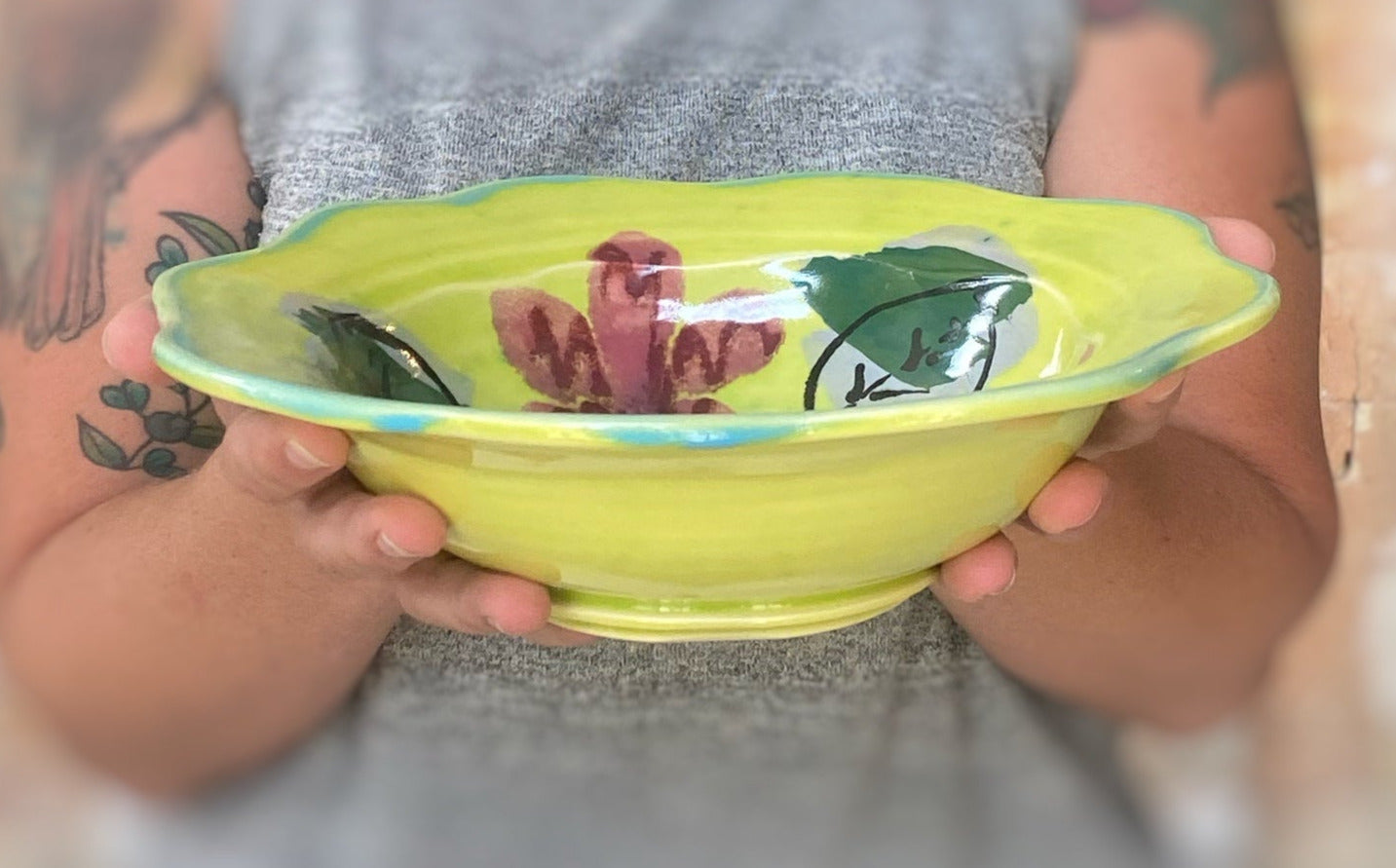 Volcano Carved Rim Bowl - Lasser Ceramics