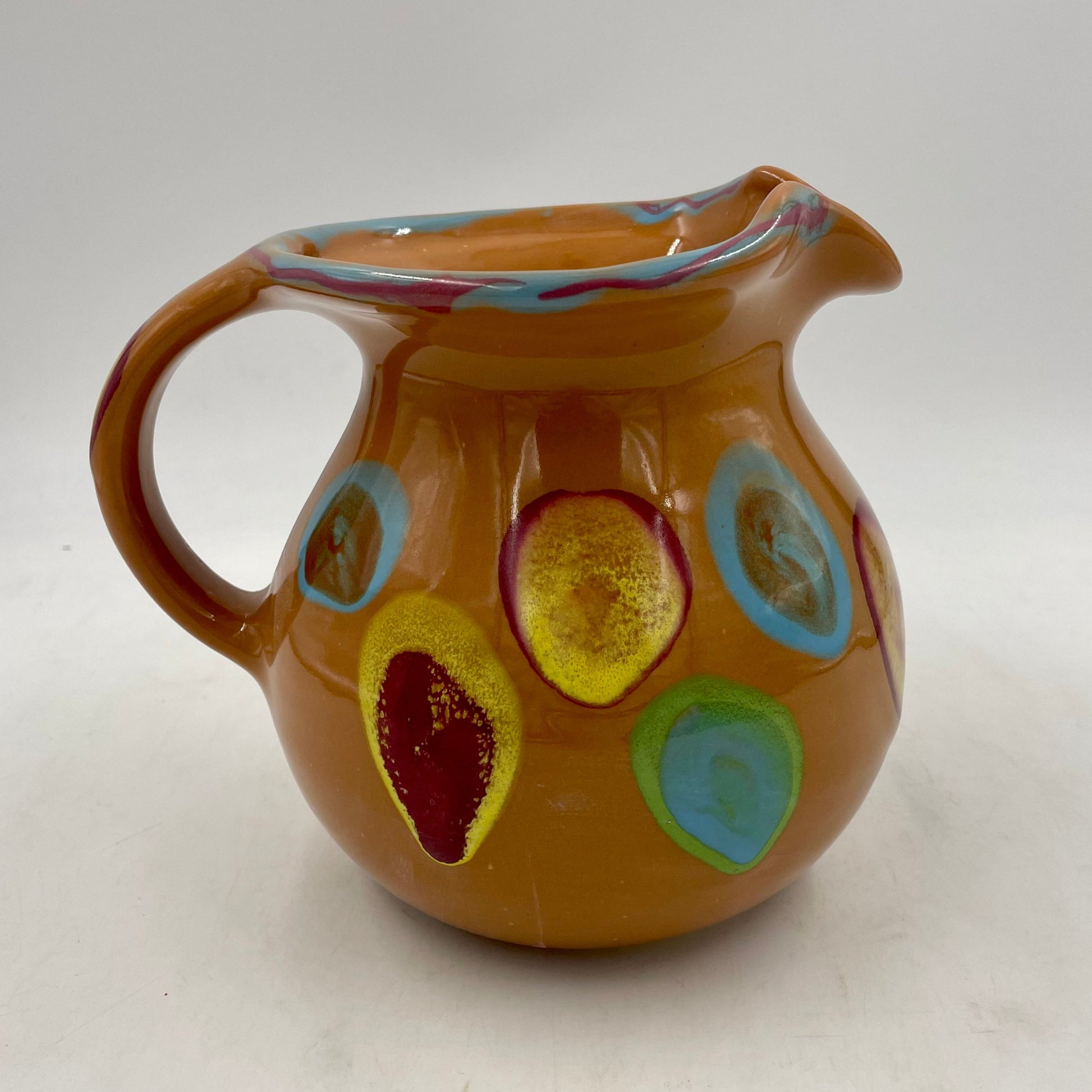 Saturn Orange Pitcher - Lasser Ceramics