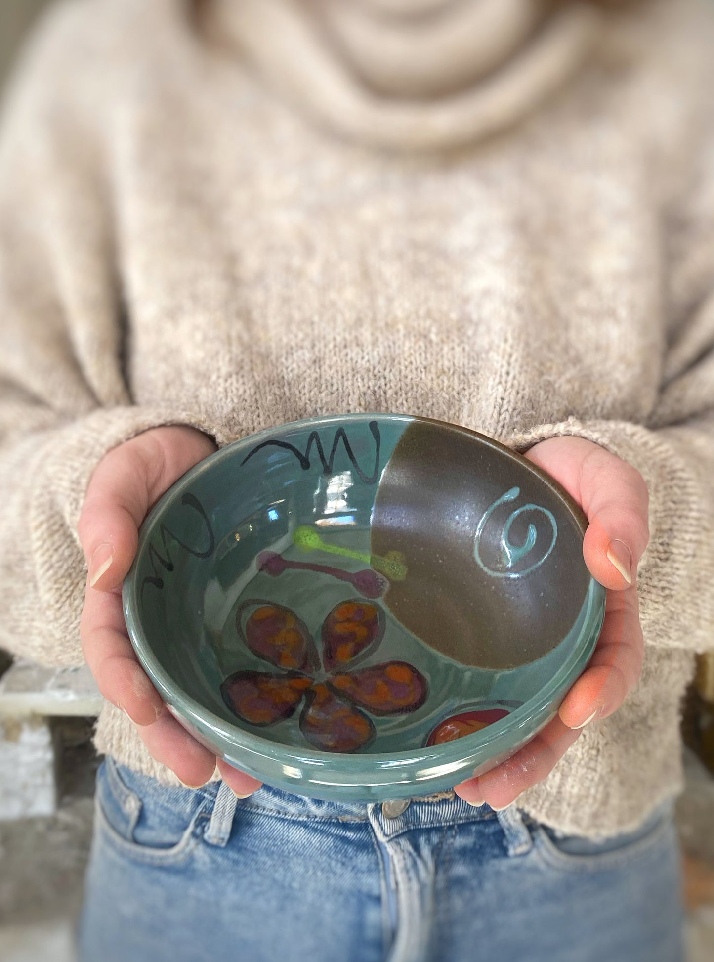 Green Poppy Baby Bowl