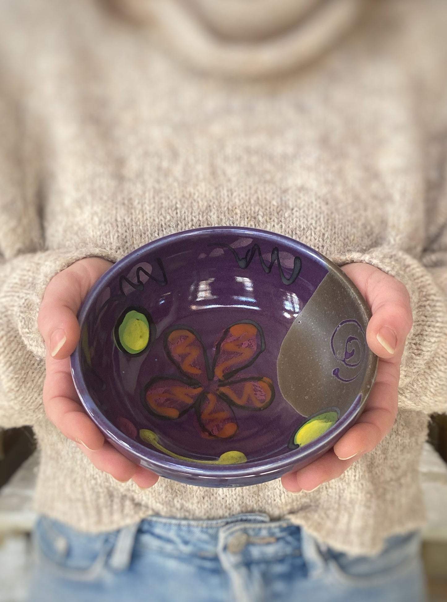 Purple Poppy Baby Bowl