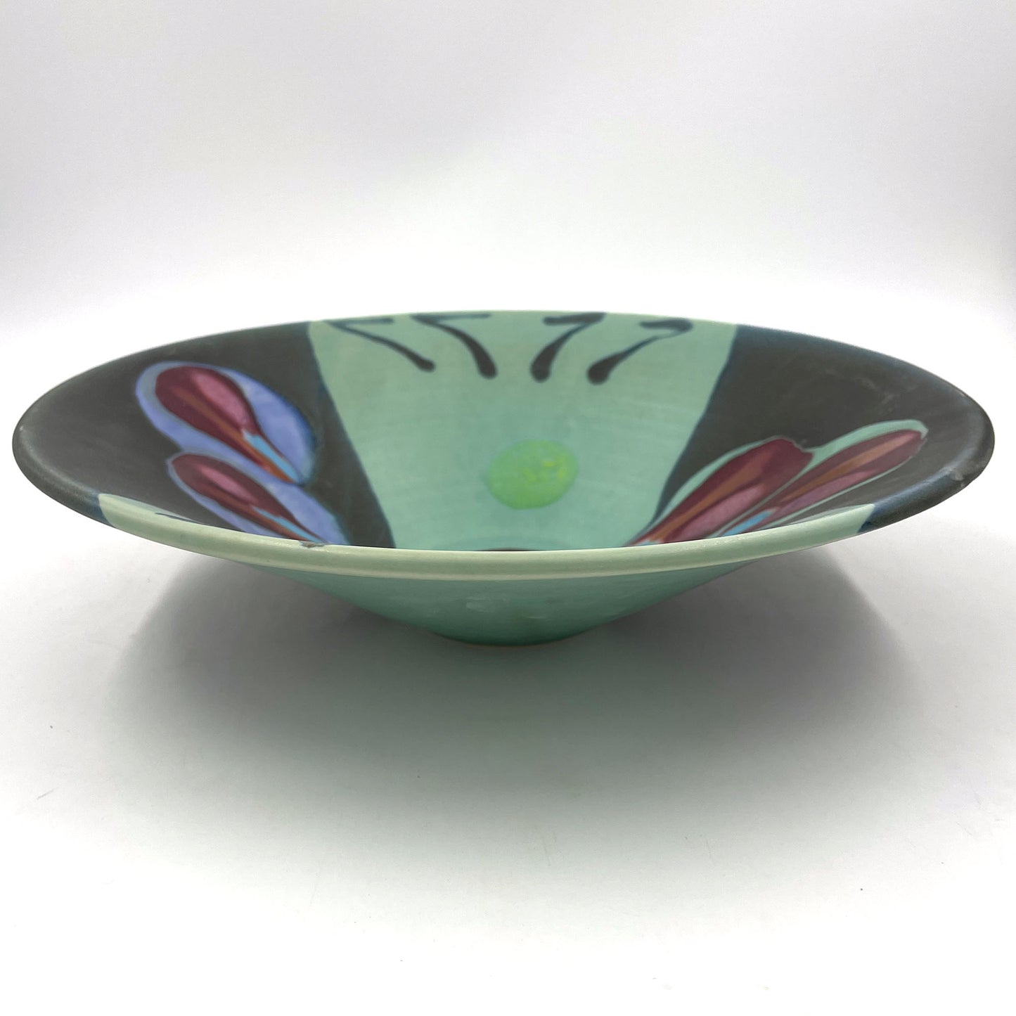 Green Black Conical Bowl