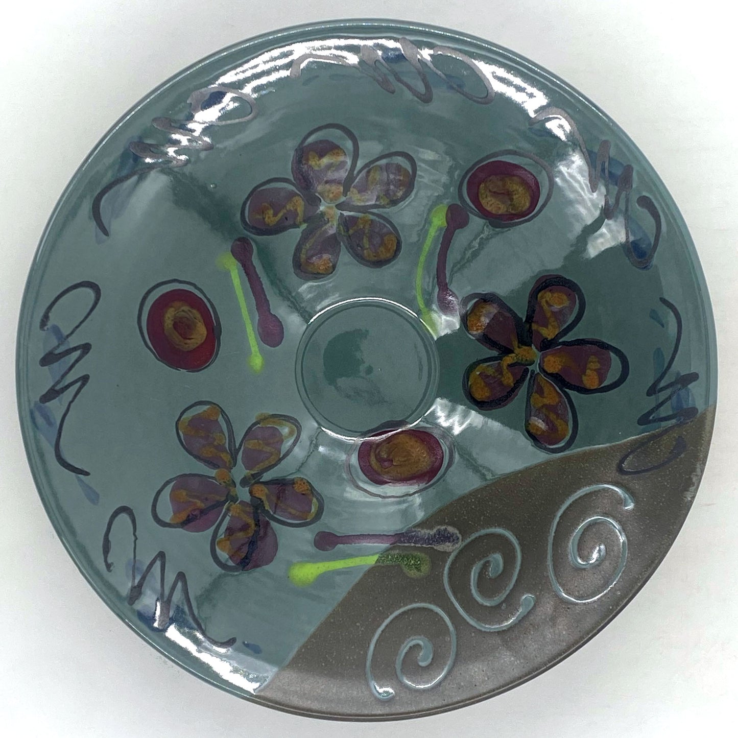 Green Poppy Conical Bowl - Lasser Ceramics