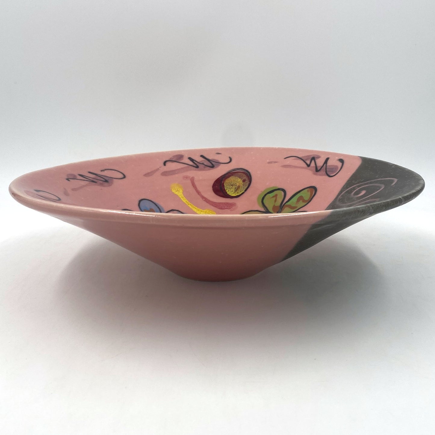 Pink Poppy Conical Bowl