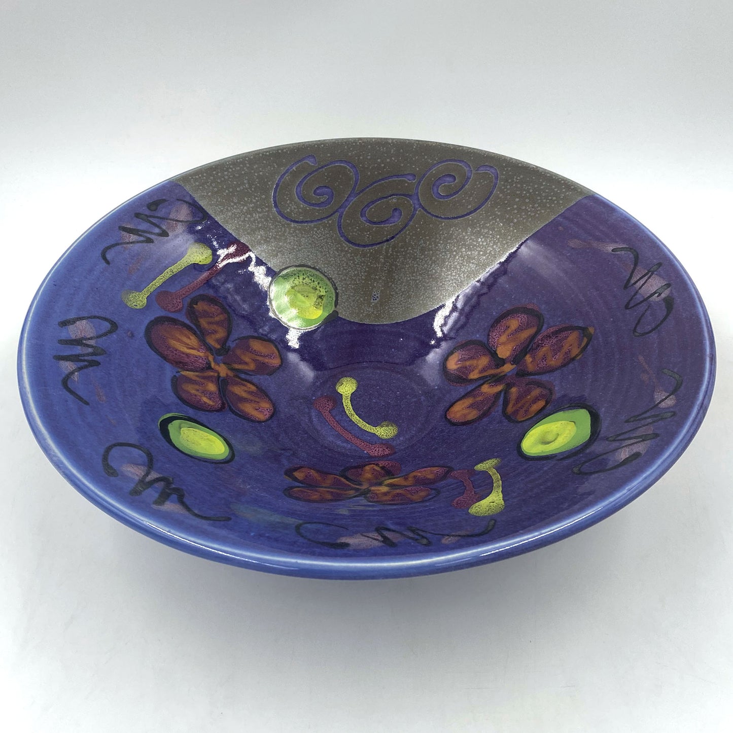 Purple Poppy Conical Bowl