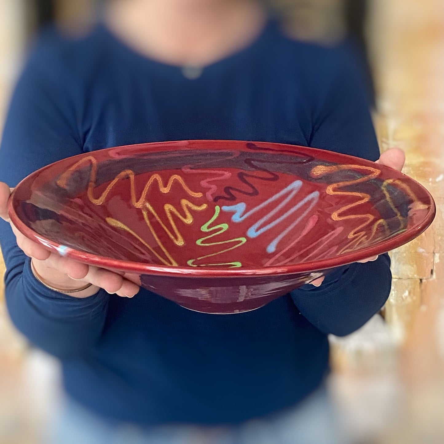 Red Craze Conical Bowl