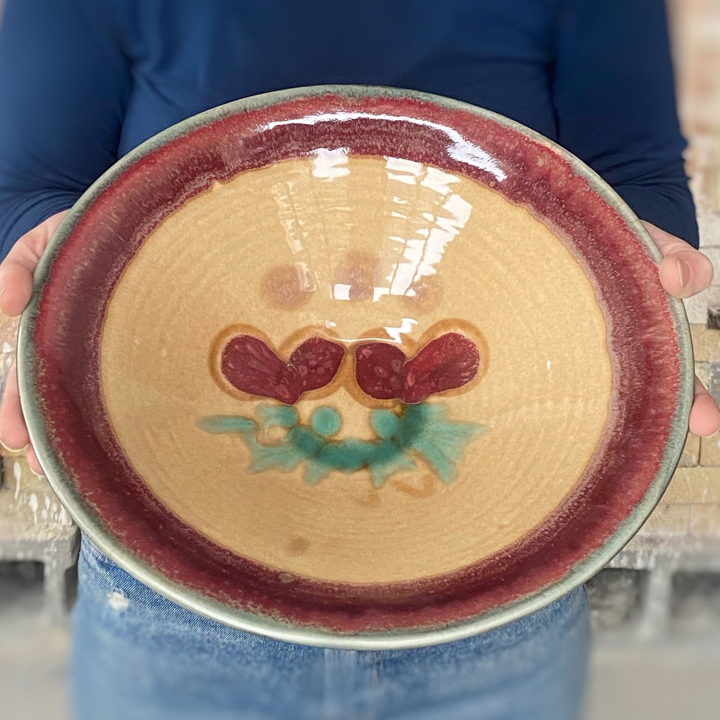 Red Tulip Conical Bowl