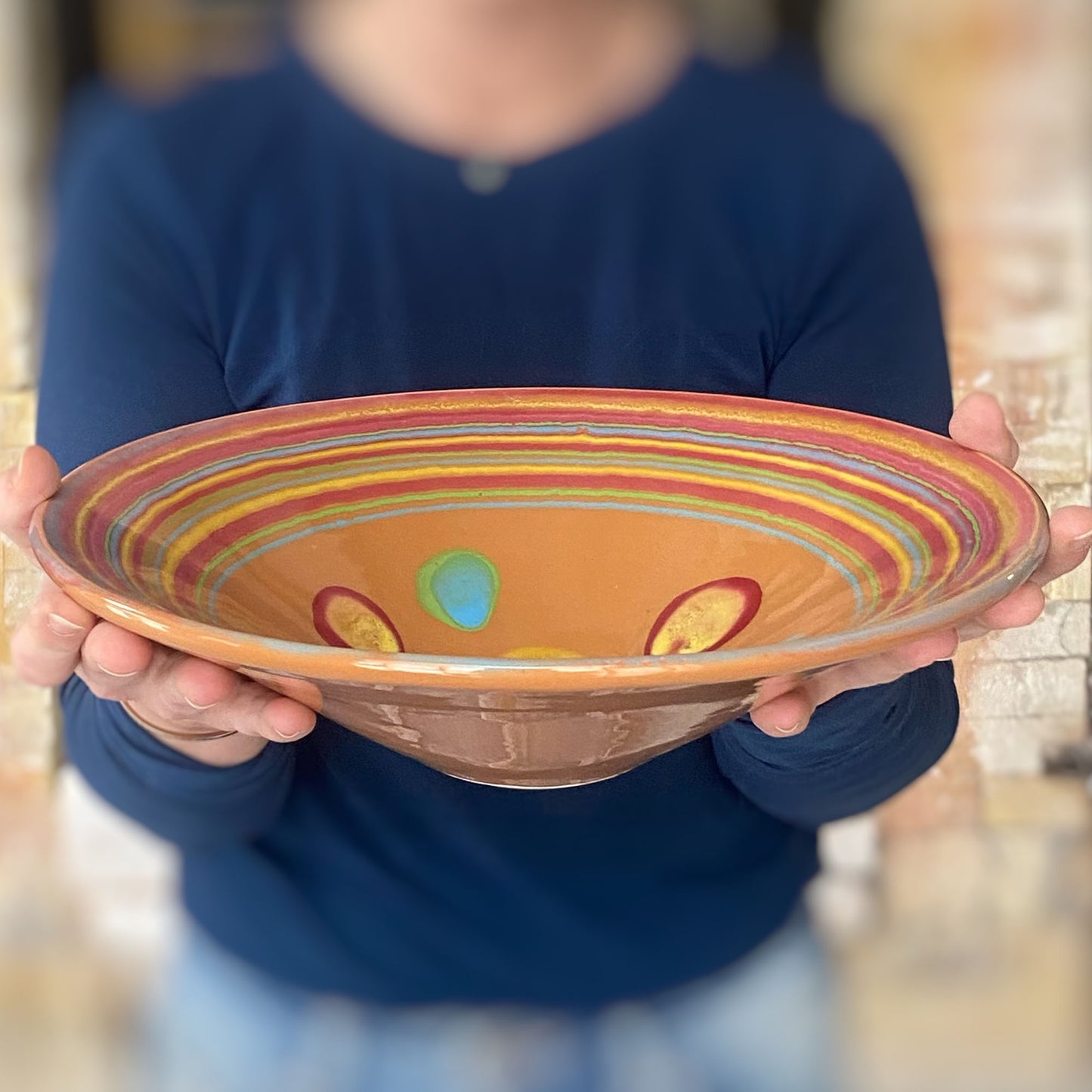 Saturn Orange Conical Bowl