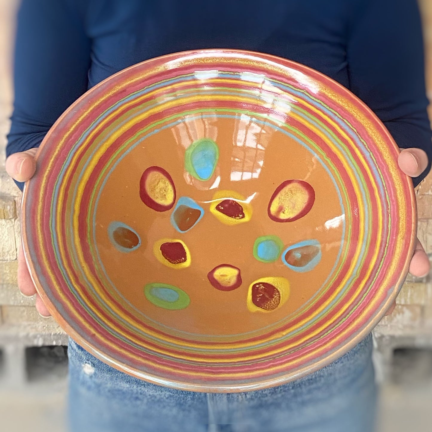 Saturn Orange Conical Bowl