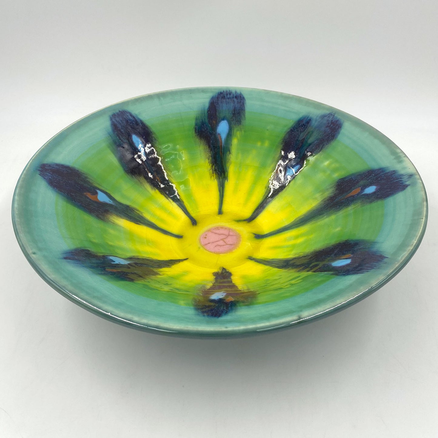 Teal Conical Bowl