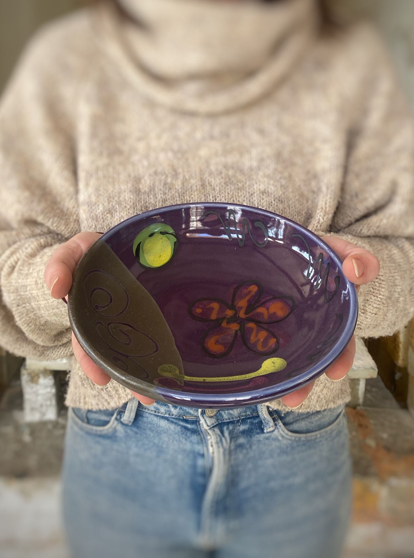 Purple Poppy Dinner Bowl