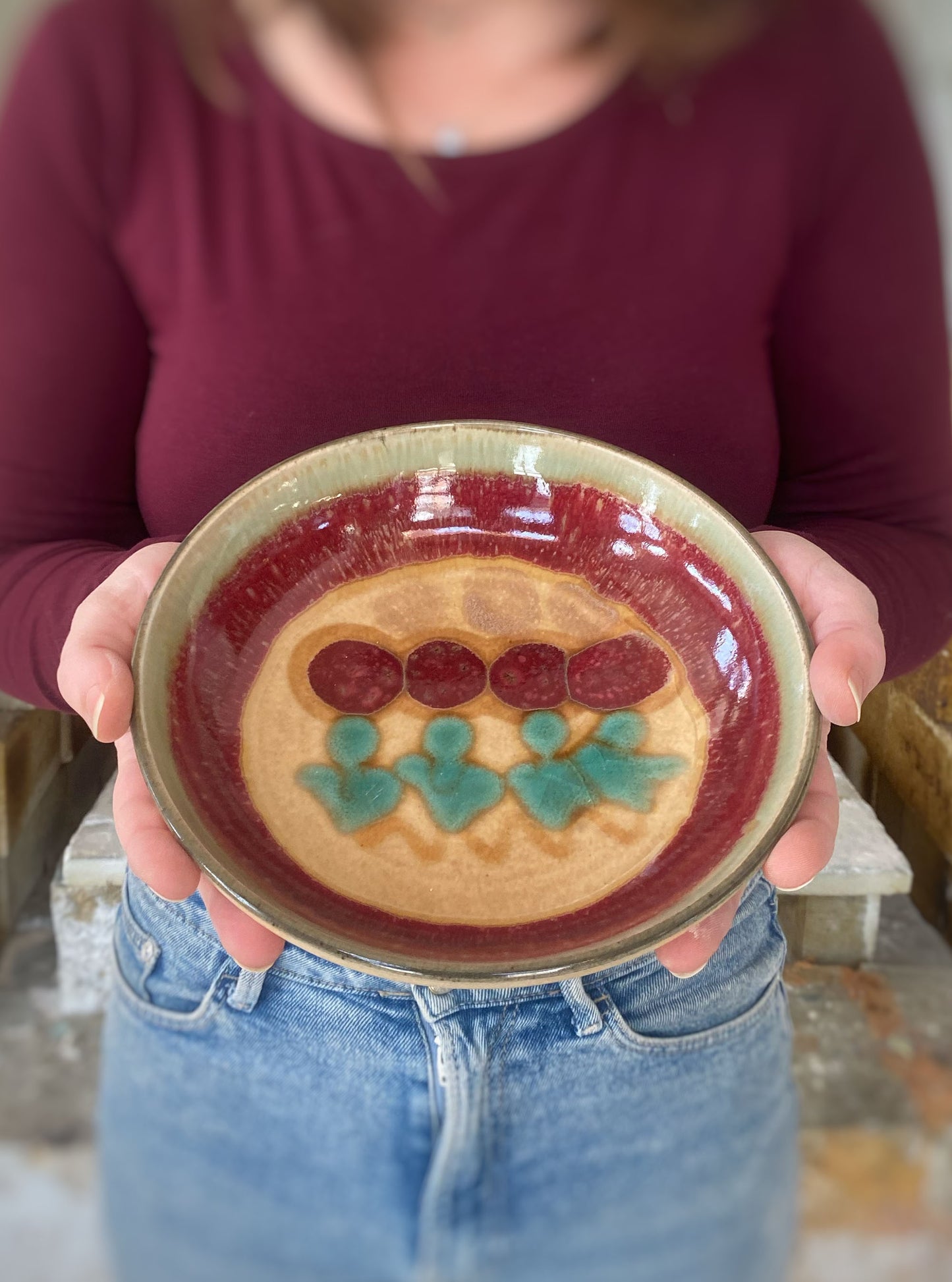 Red Tulip Dinner Bowl