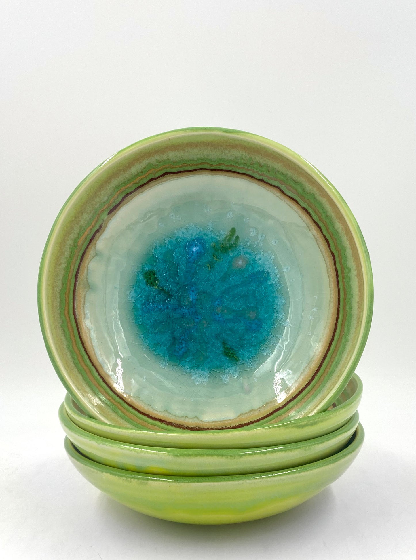 Ocean Green Blue Ceramic Plates/Dinnerware Set - Lasser Ceramics