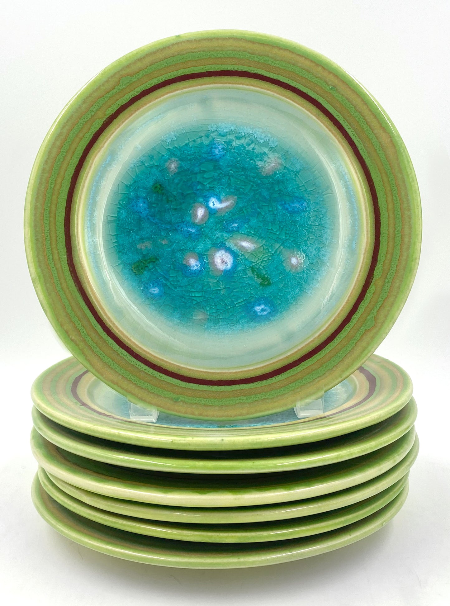 Ocean Green Blue Ceramic Plates/Dinnerware Set - Lasser Ceramics